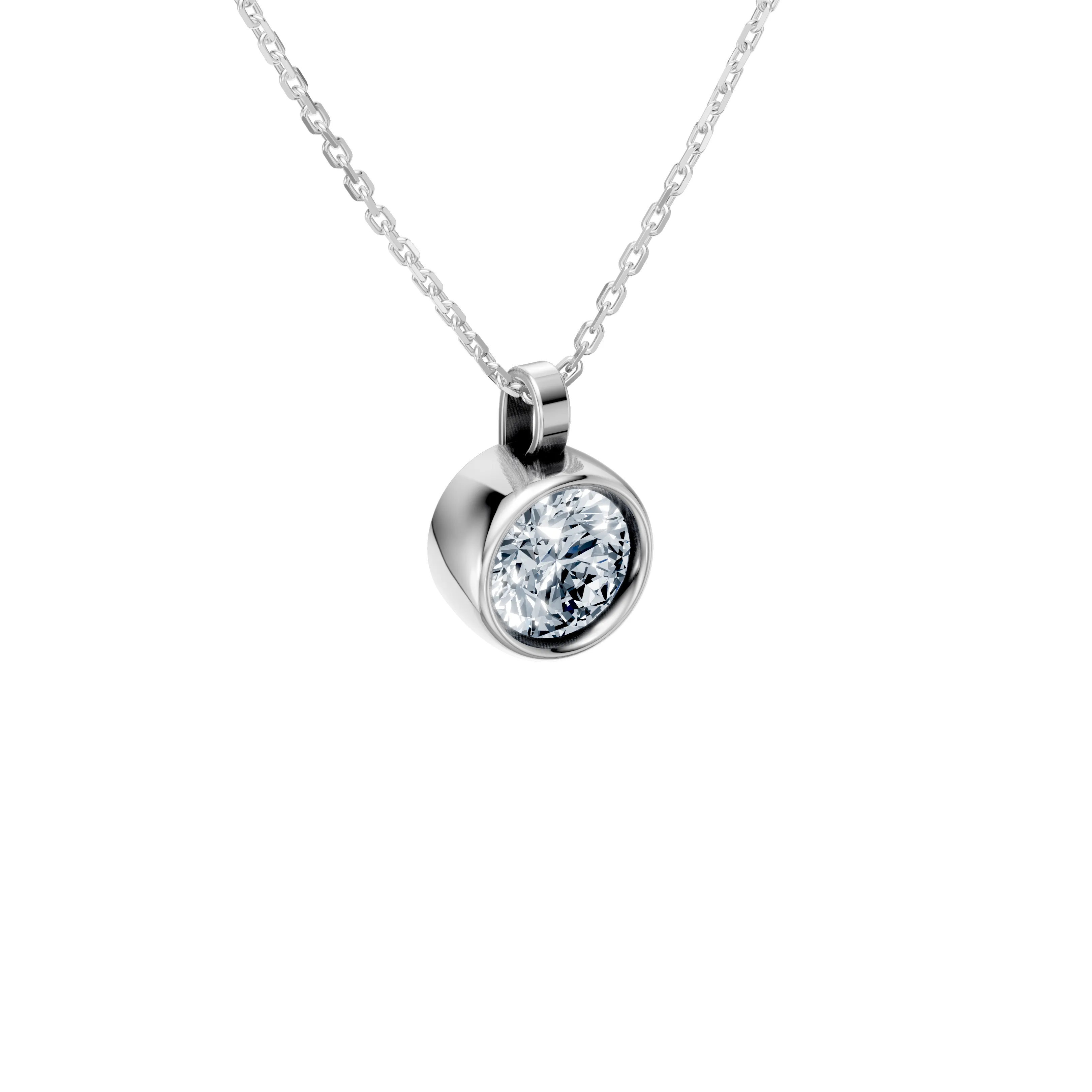 aurielle bezel solitaire pendant - gallery - 5