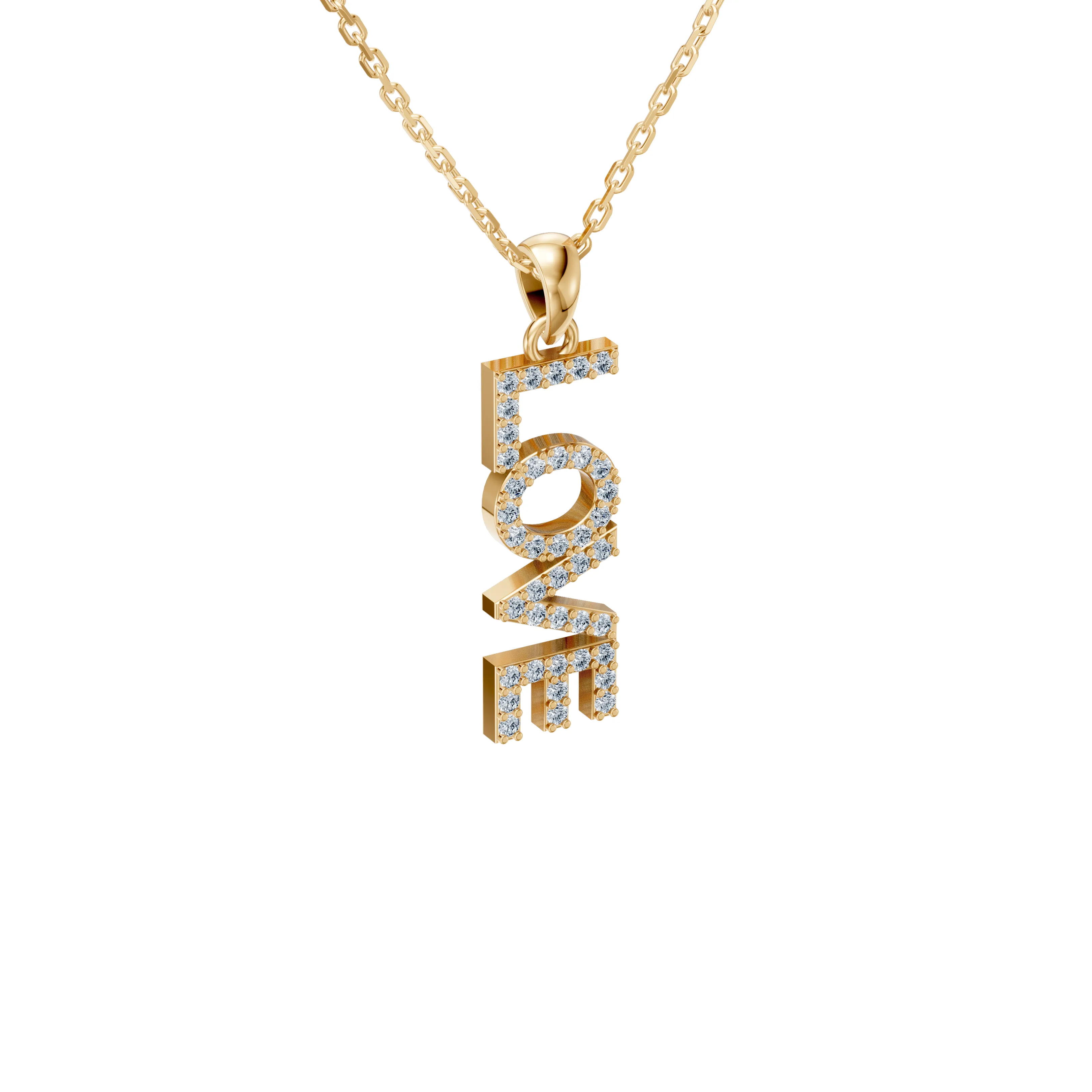 amora pave love vertical pendant - gallery - 6