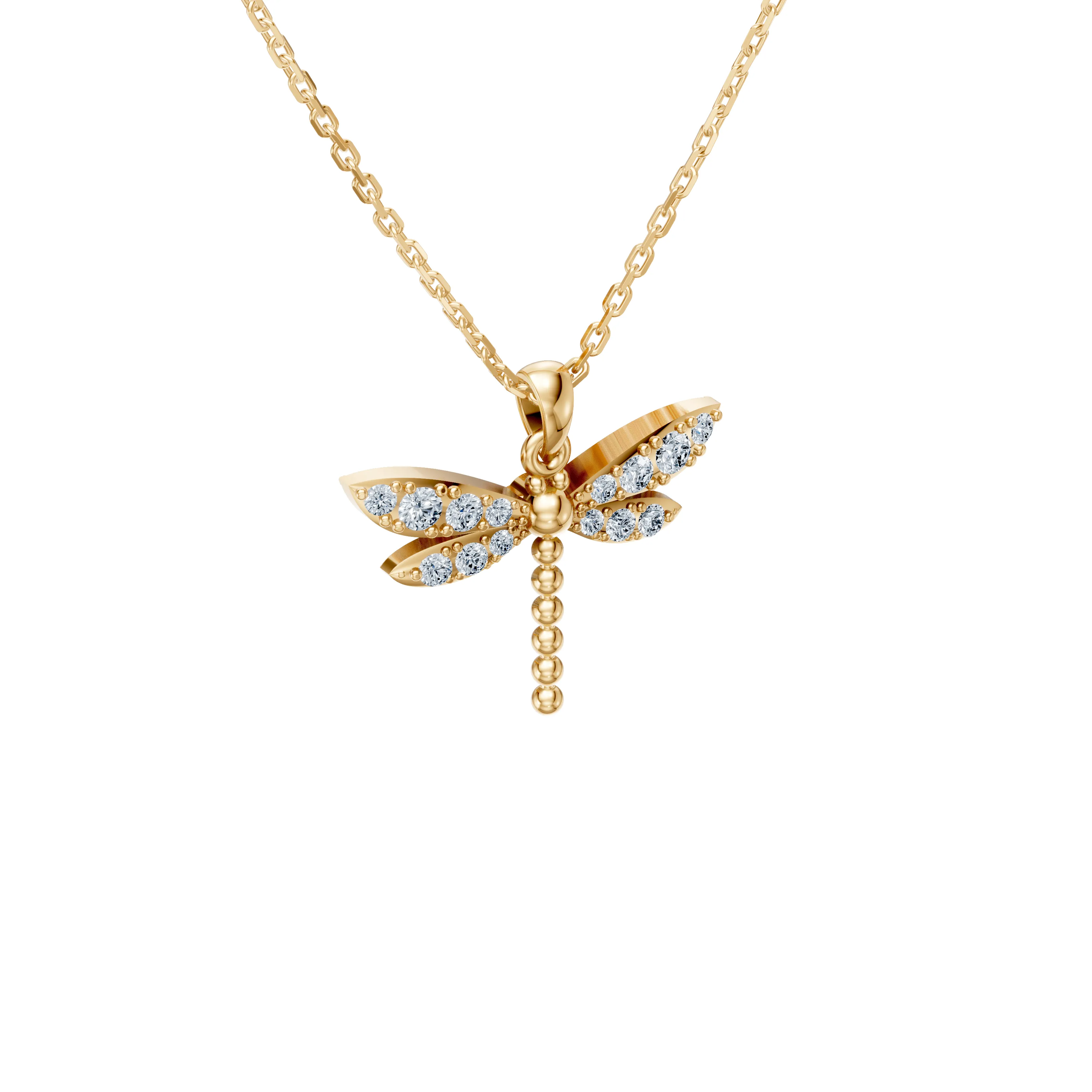 luminis pave dragonfly pendant - gallery - 5