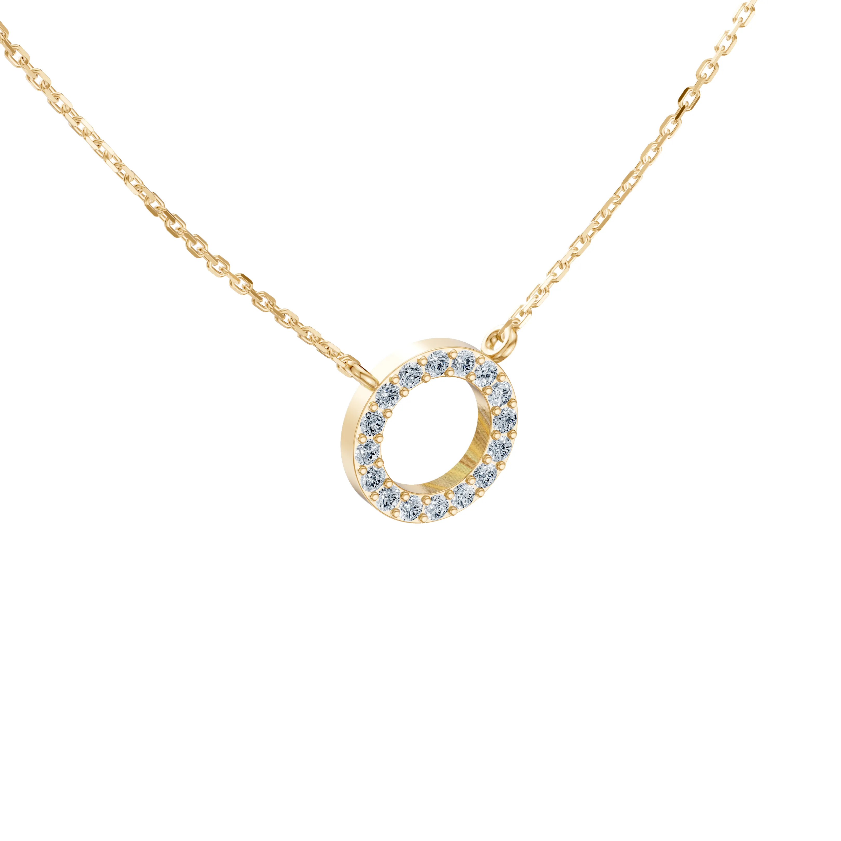 aura pave circle pendant - gallery - 6