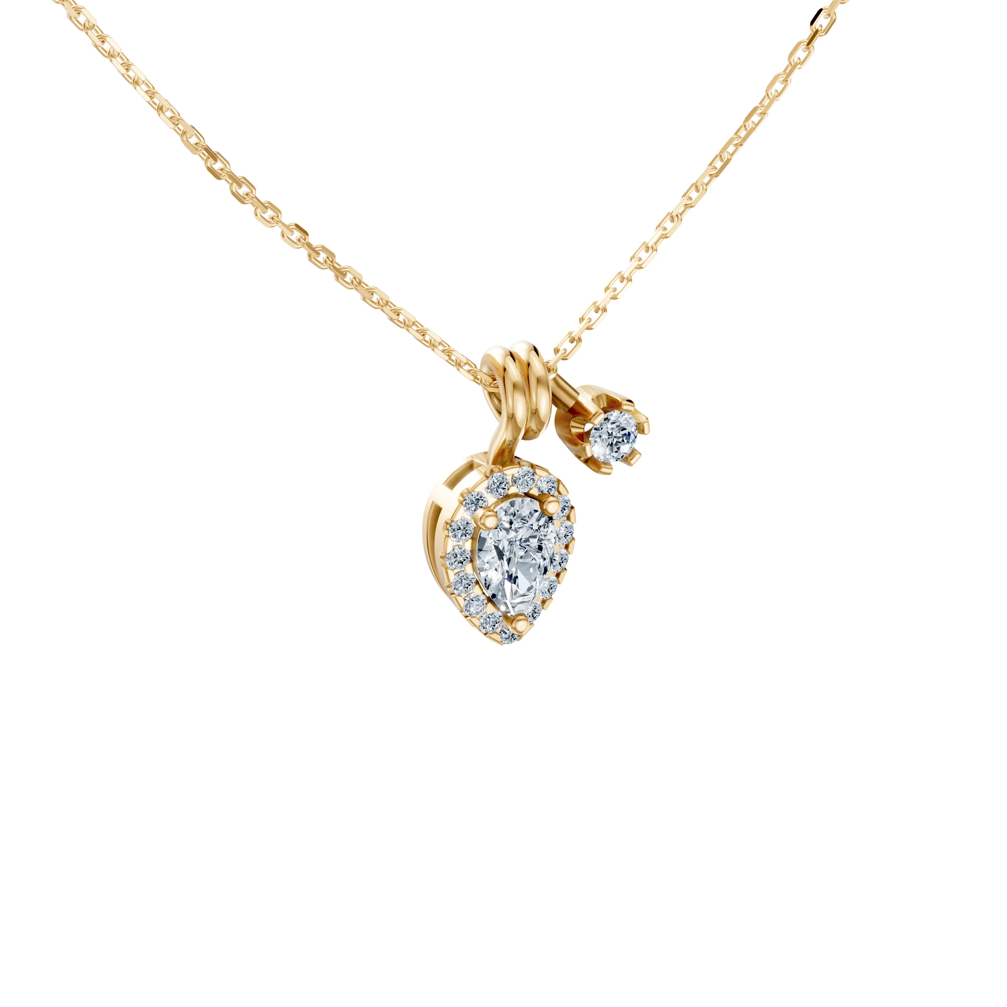 duette pear halo charm pendant - gallery - 6