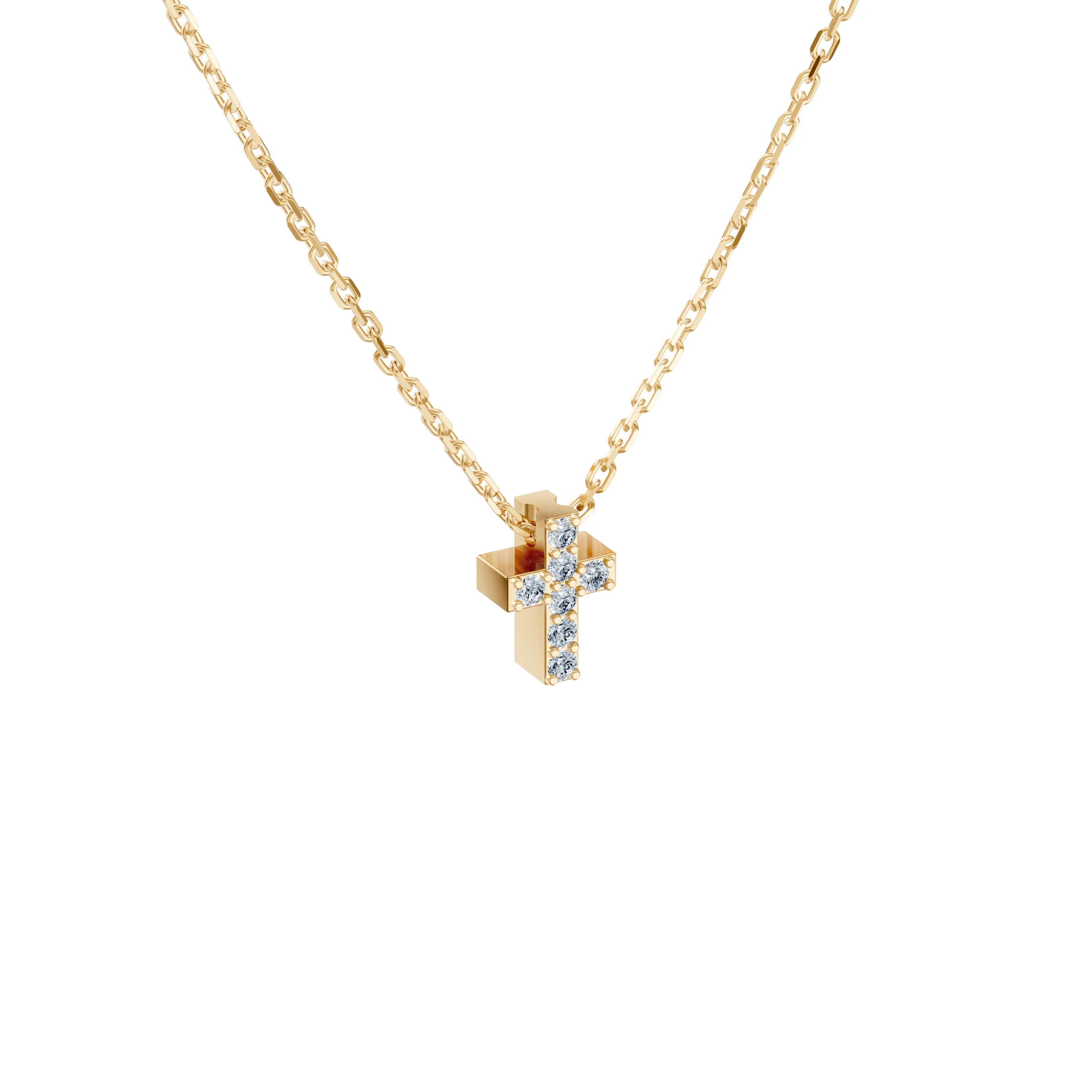 veritas pave mini cross pendant - gallery - 5