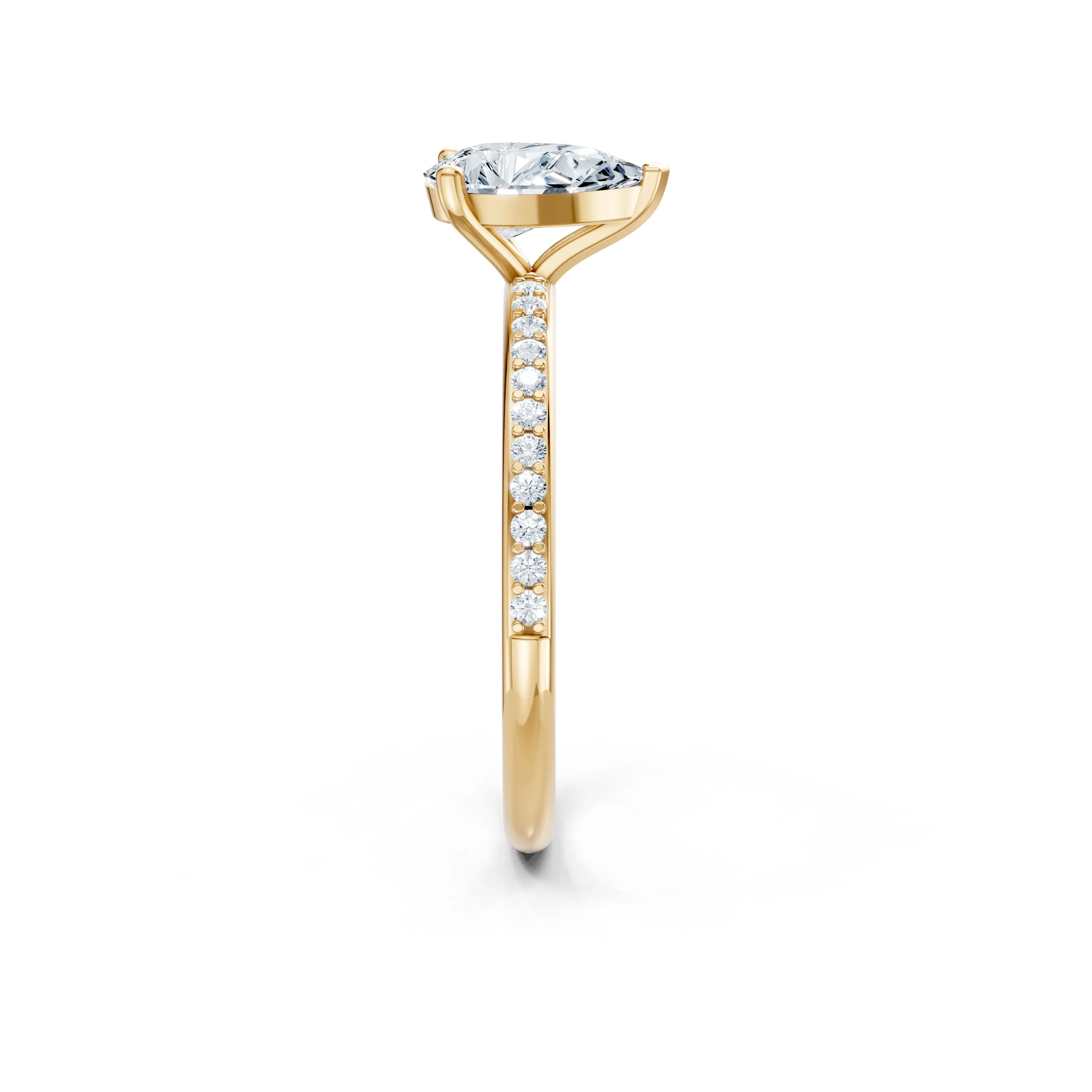 selenova pave pear solitaire ring - gallery - 3