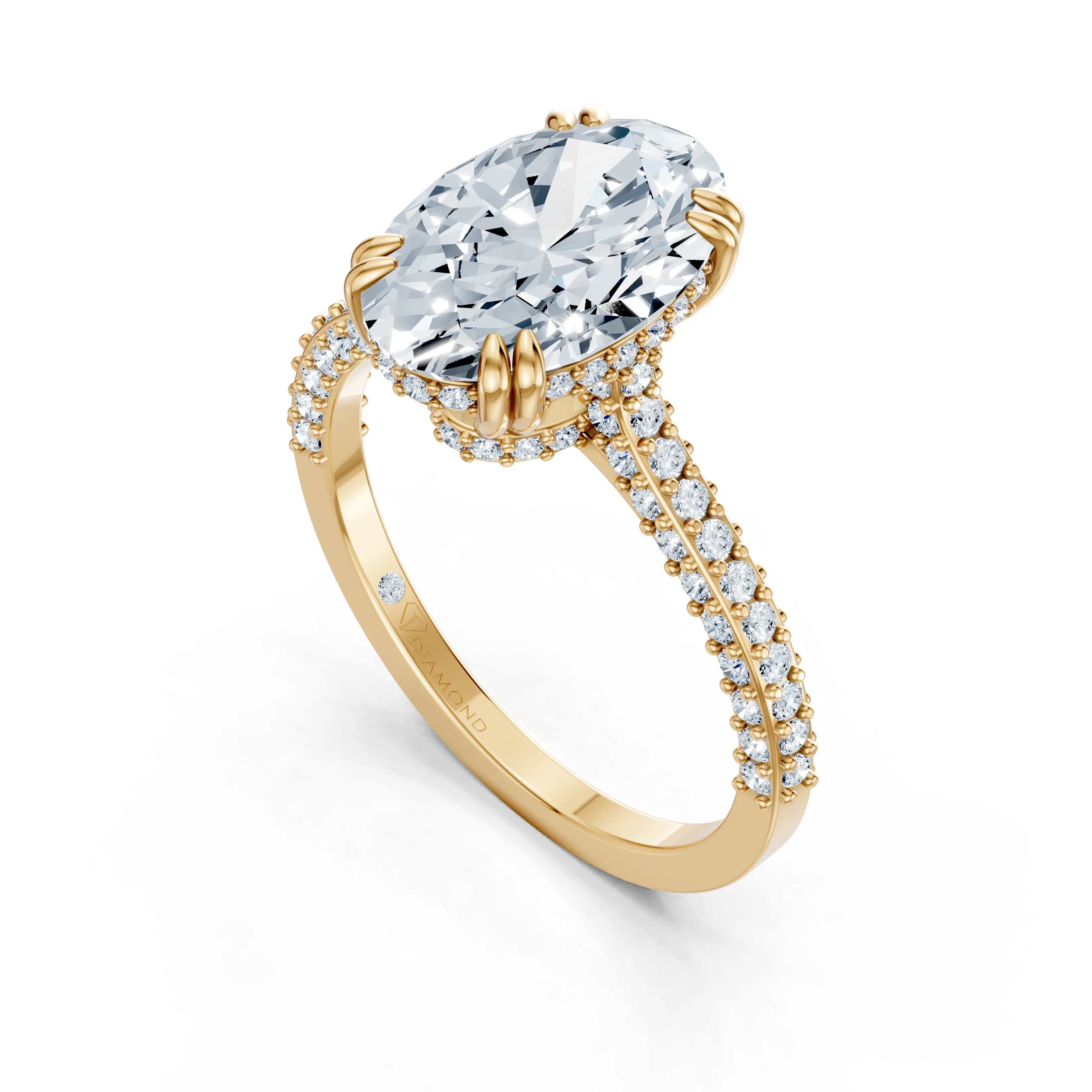 celestia hidden halo oval ring - gallery - 4