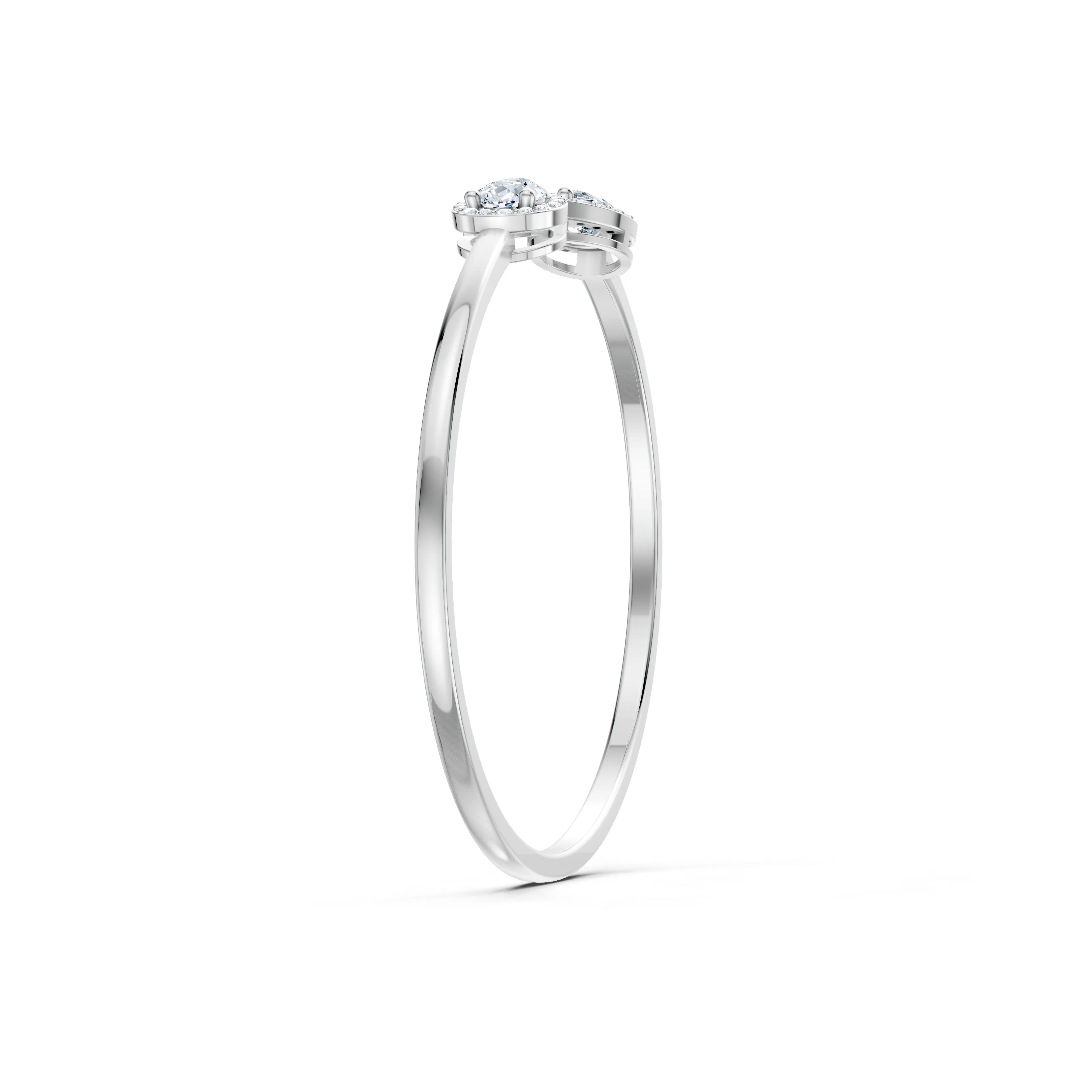 twin dewdrop halo cuff - gallery - 4