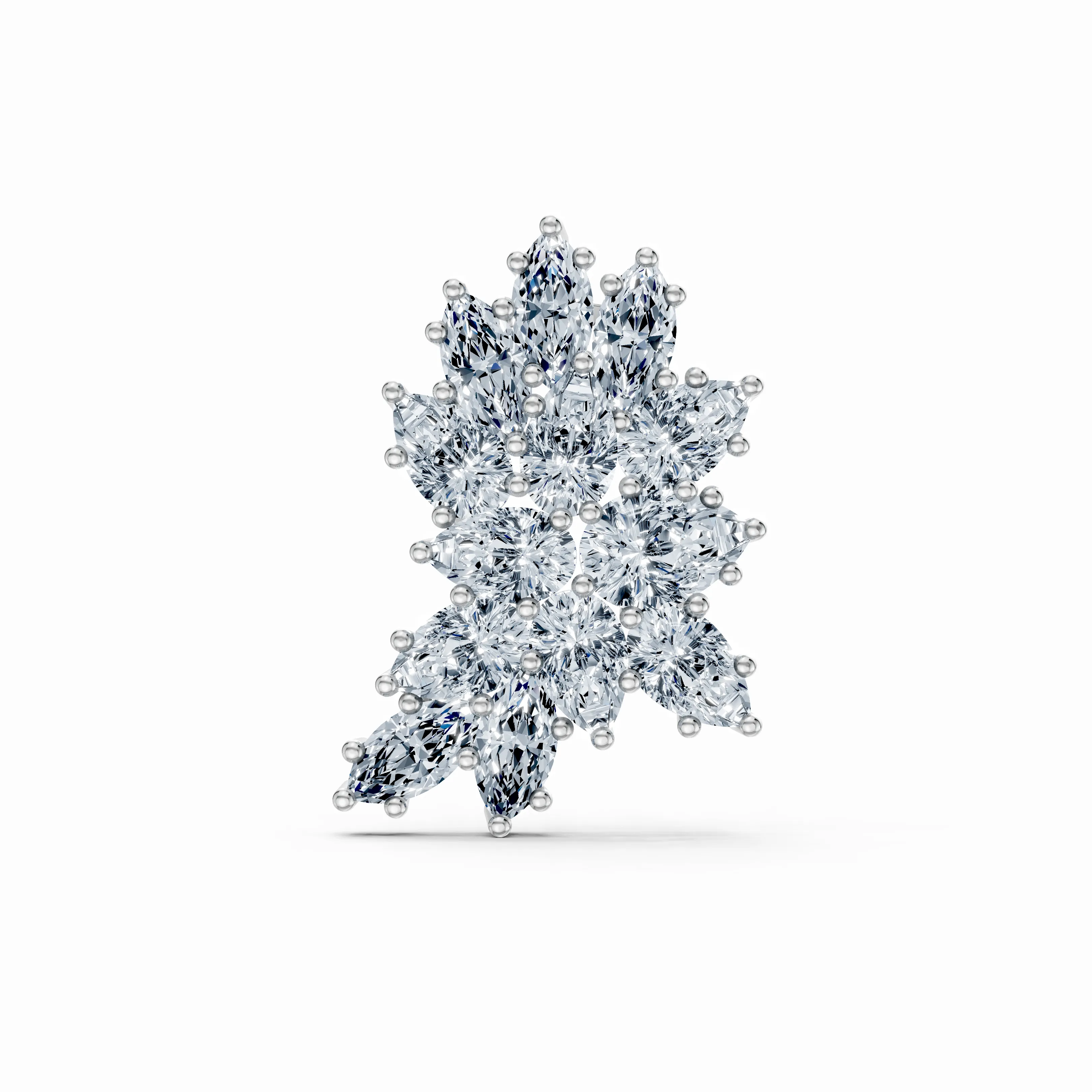 celestia pear marquise cluster earrings - gallery - 4