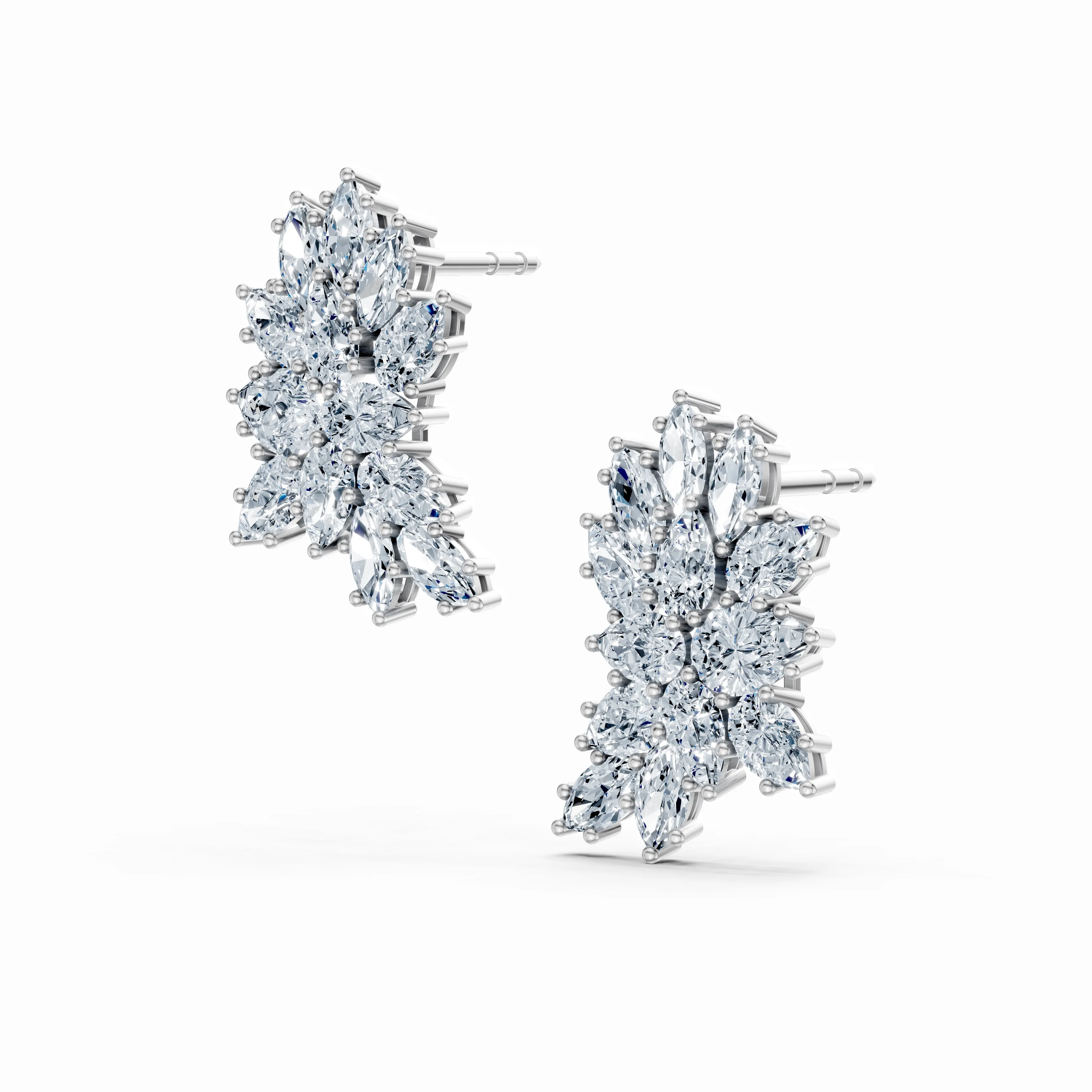 celestia pear marquise cluster earrings - gallery - 5