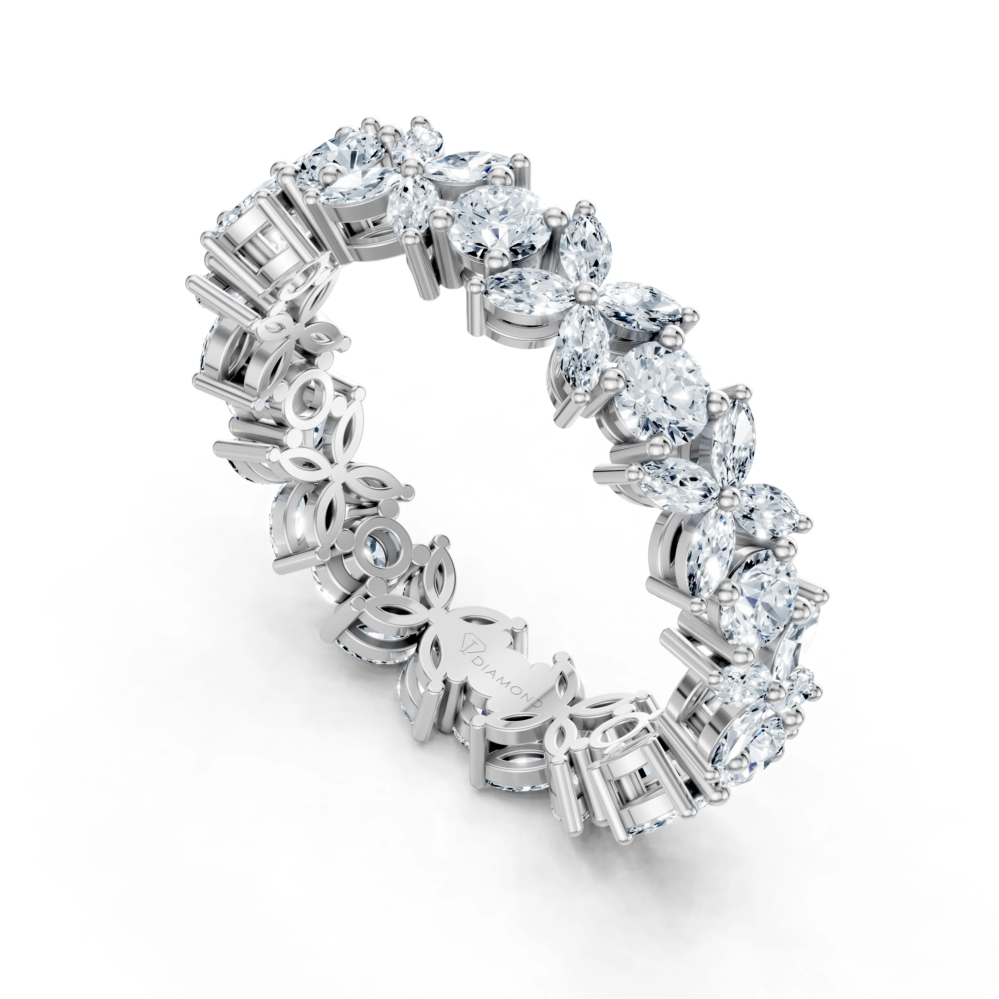 luna floral eternity band - gallery - 5