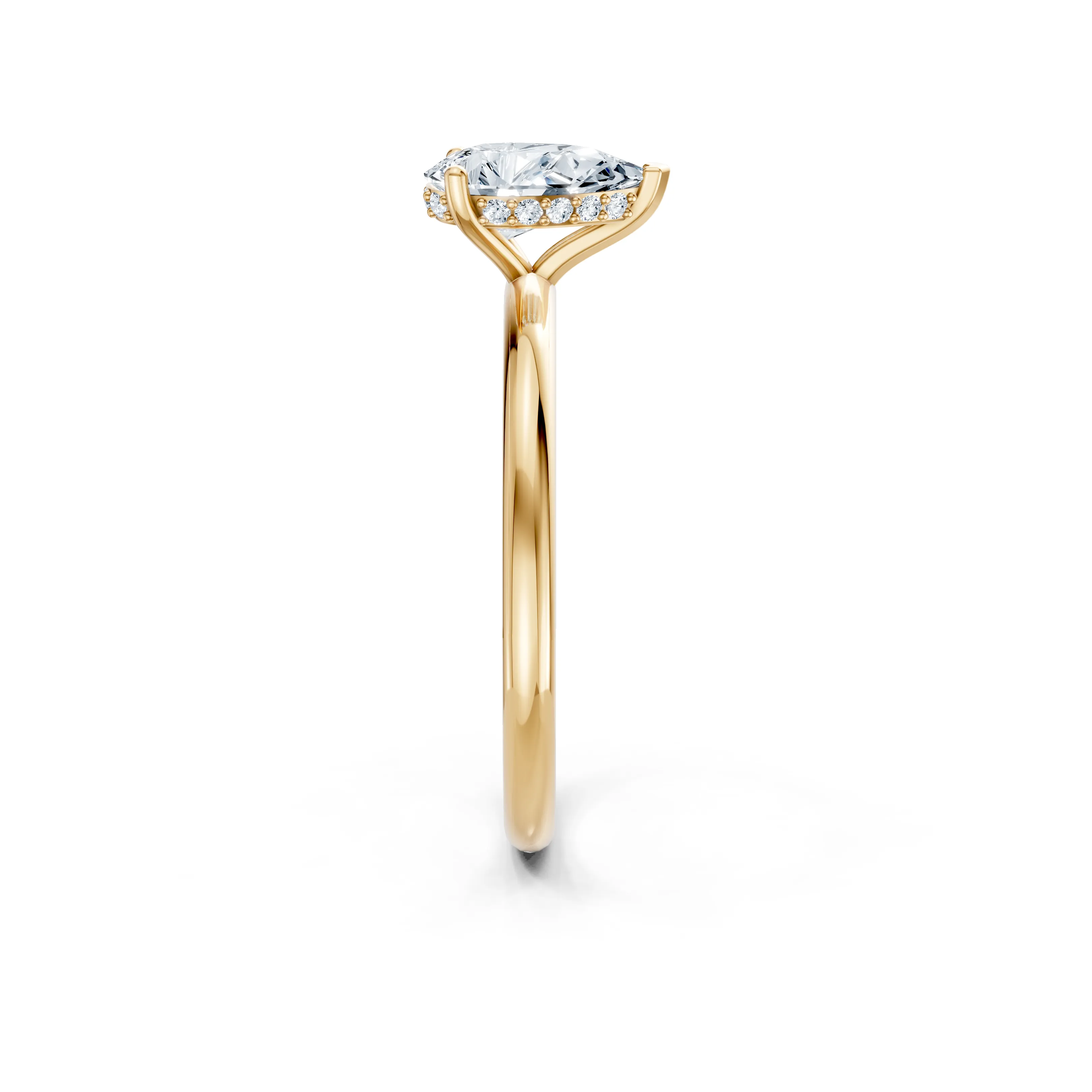 soraya hidden halo pear solitaire ring - gallery - 4