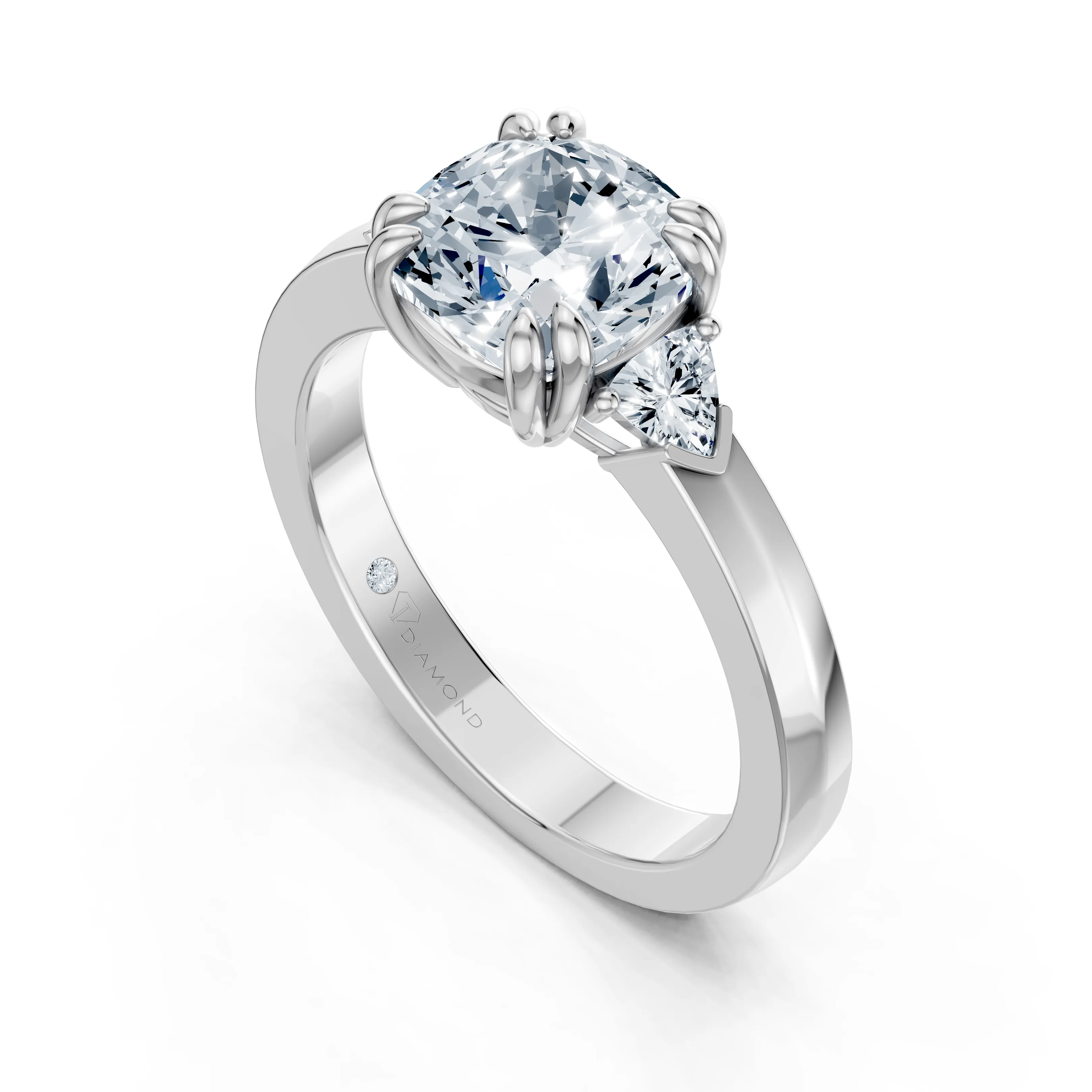 caelina cushion trillion engagement ring - gallery - 5