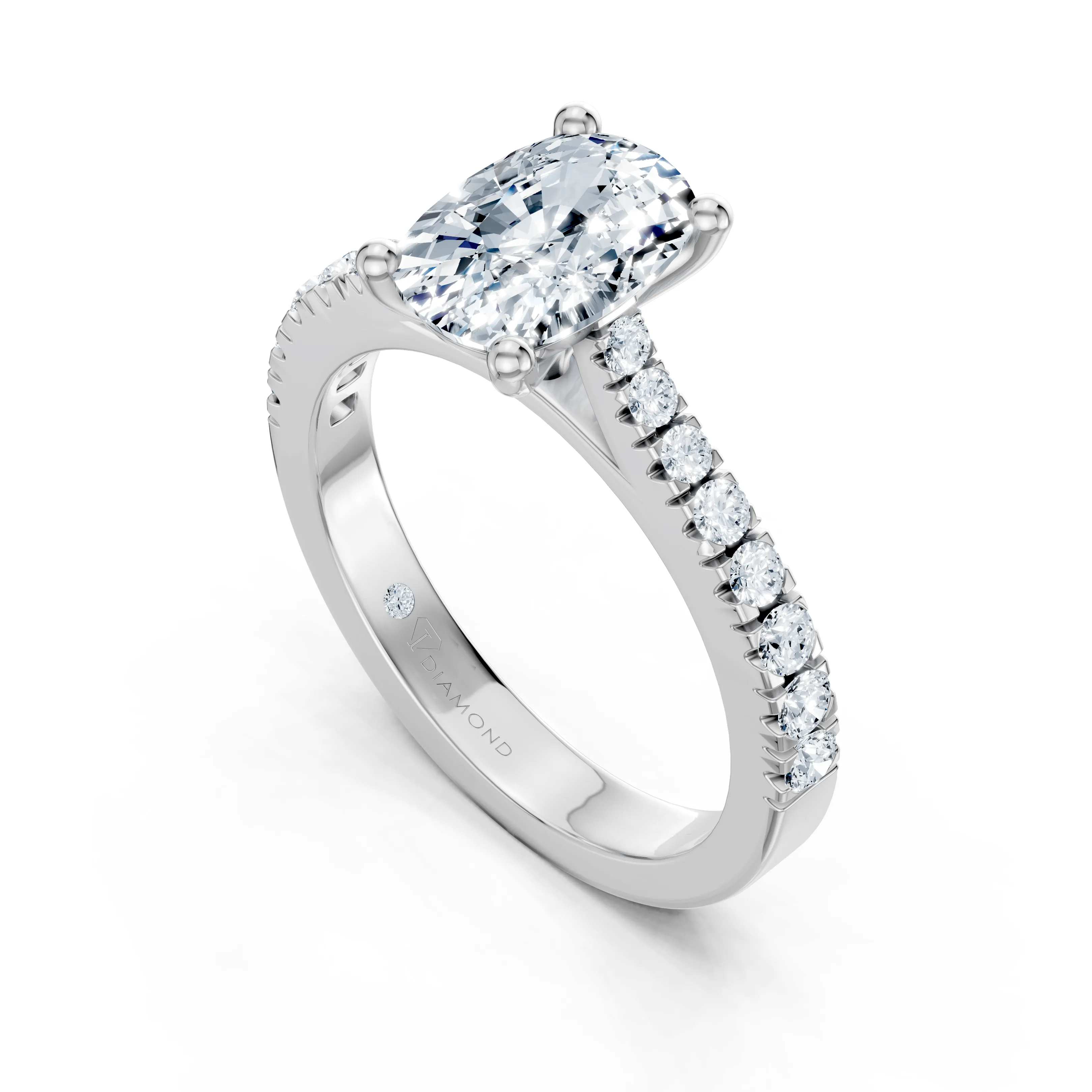 aurelia cushion pave solitaire ring - gallery - 5