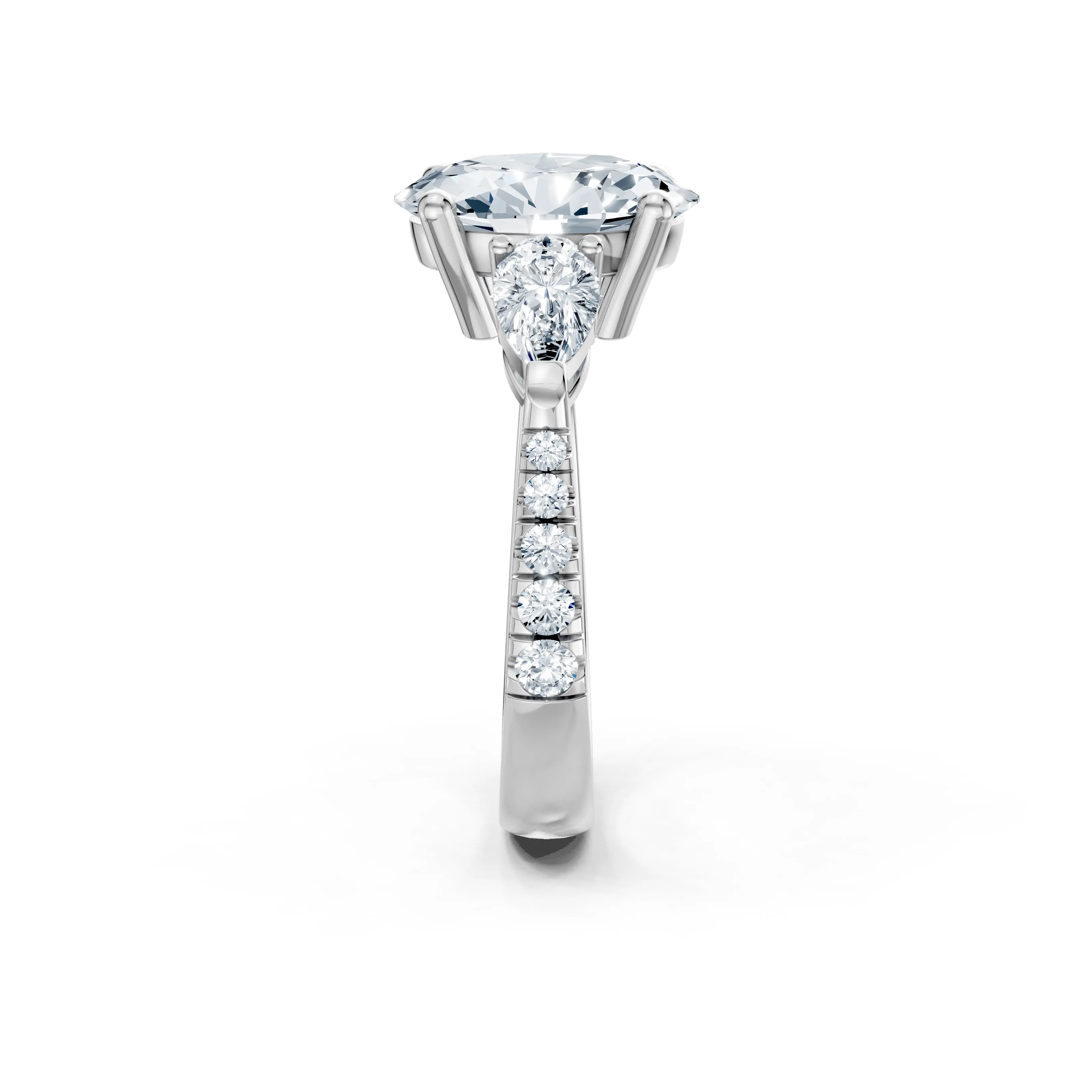 olivienne oval pear pave engagement ring - gallery - 4