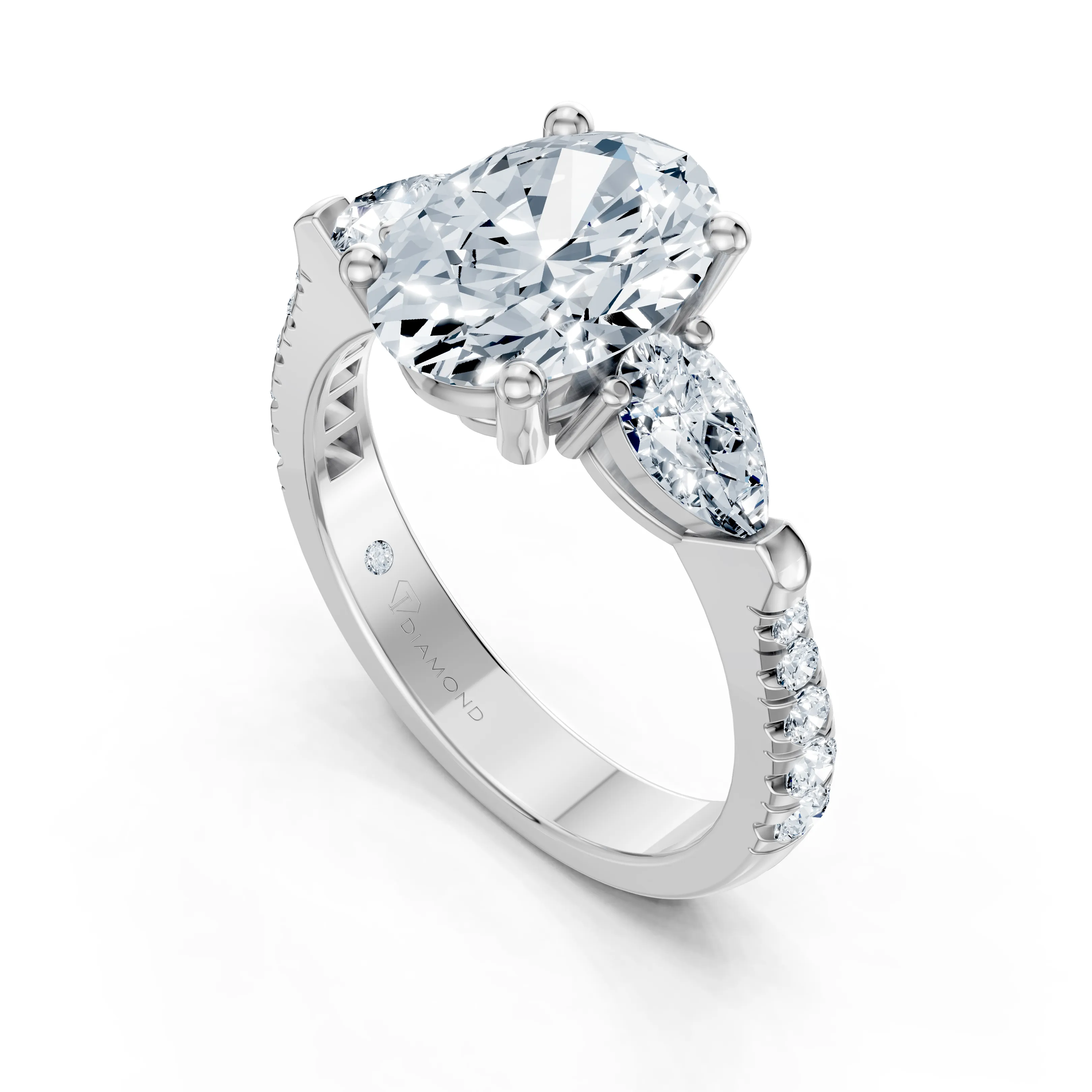 olivienne oval pear pave engagement ring - gallery - 5