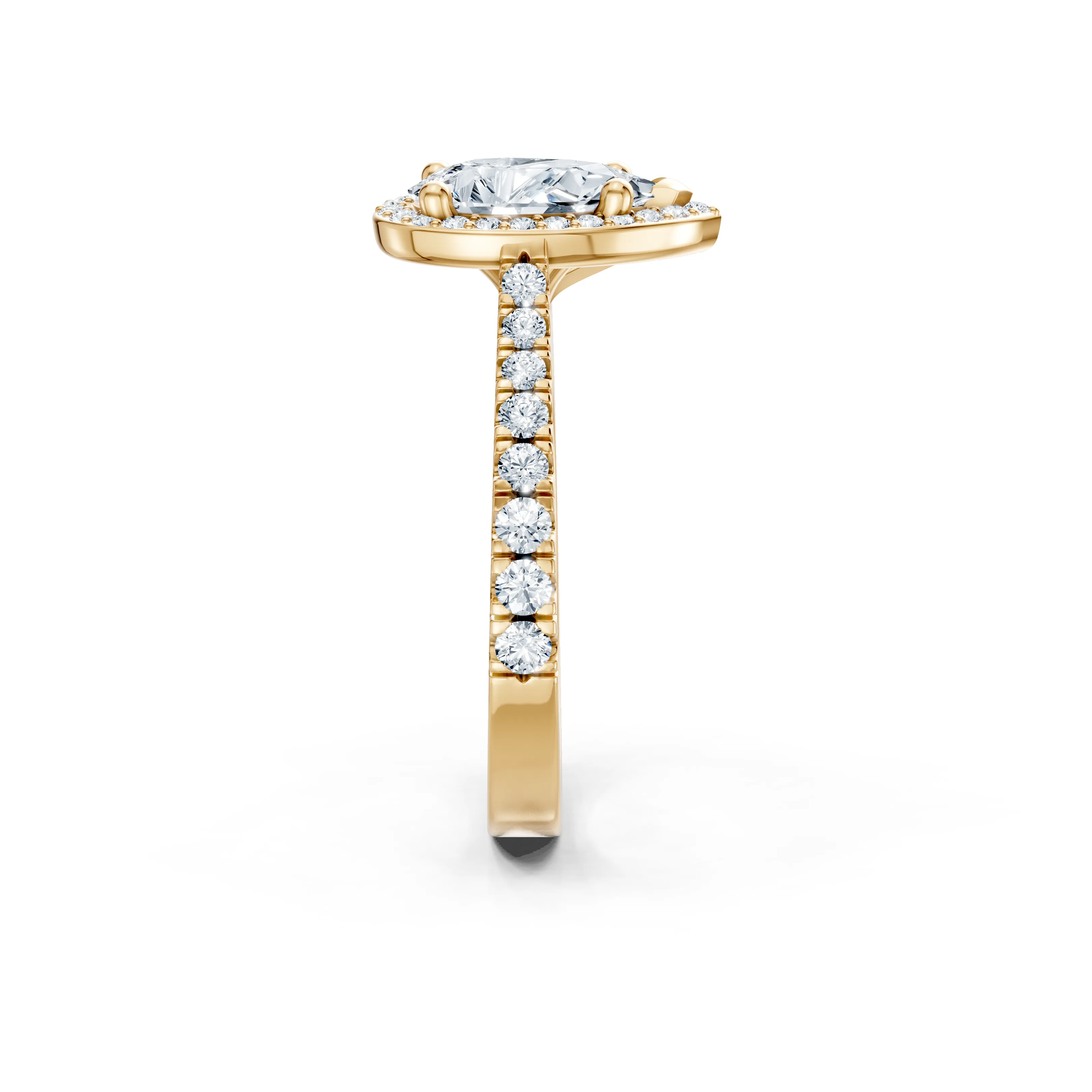 isolde pear halo pave ring - gallery - 4