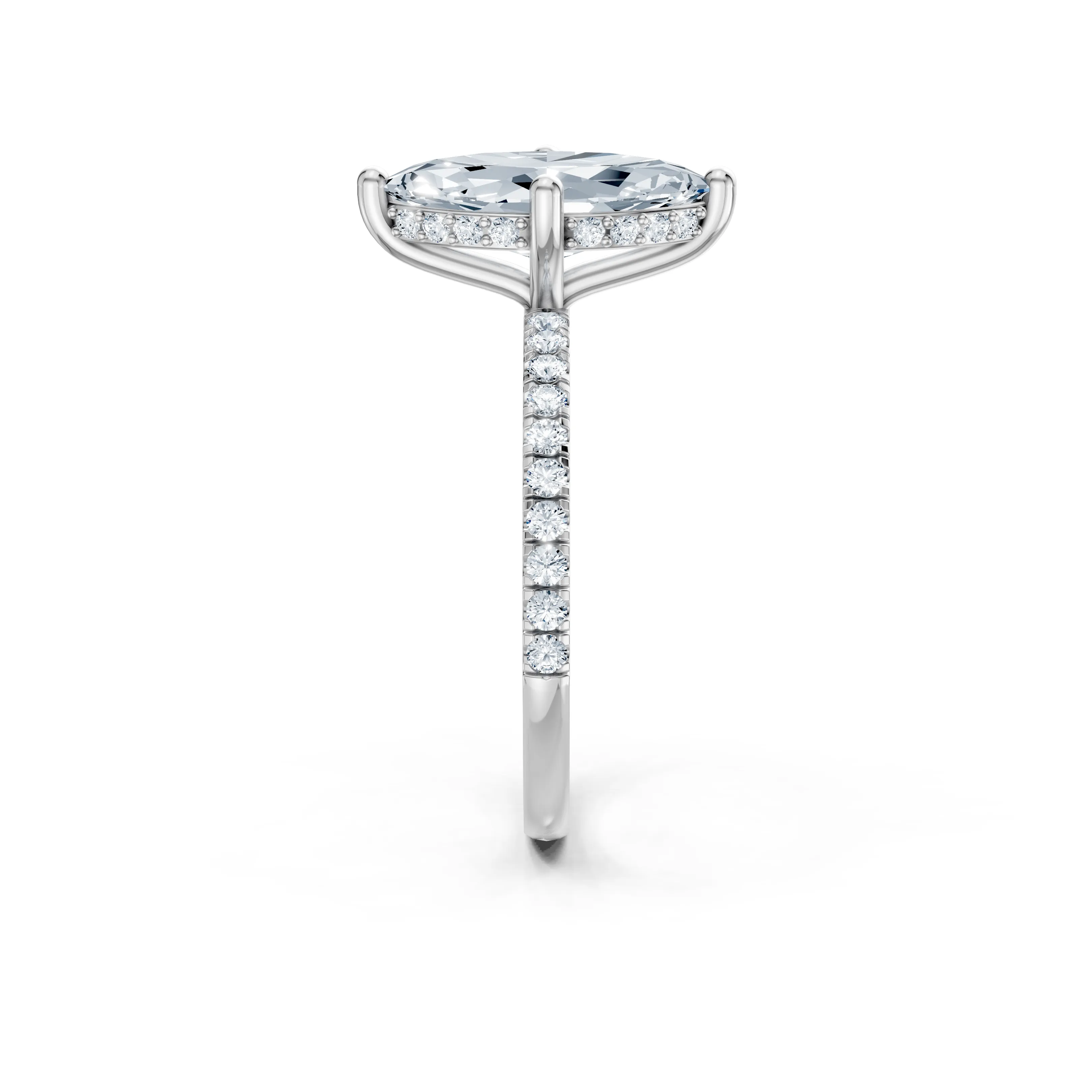aveline marquise hidden halo ring - gallery - 5