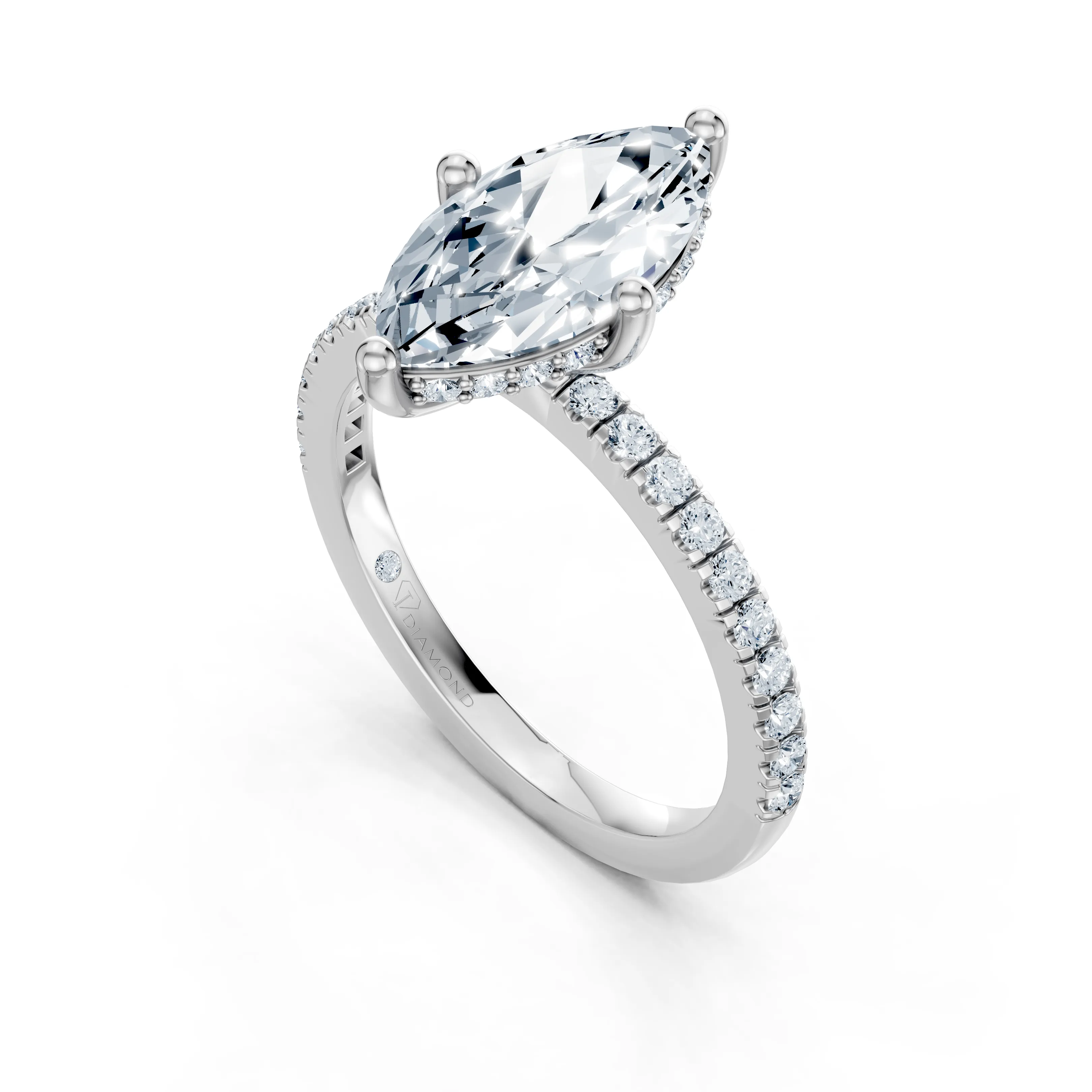 aveline marquise hidden halo ring - gallery - 6