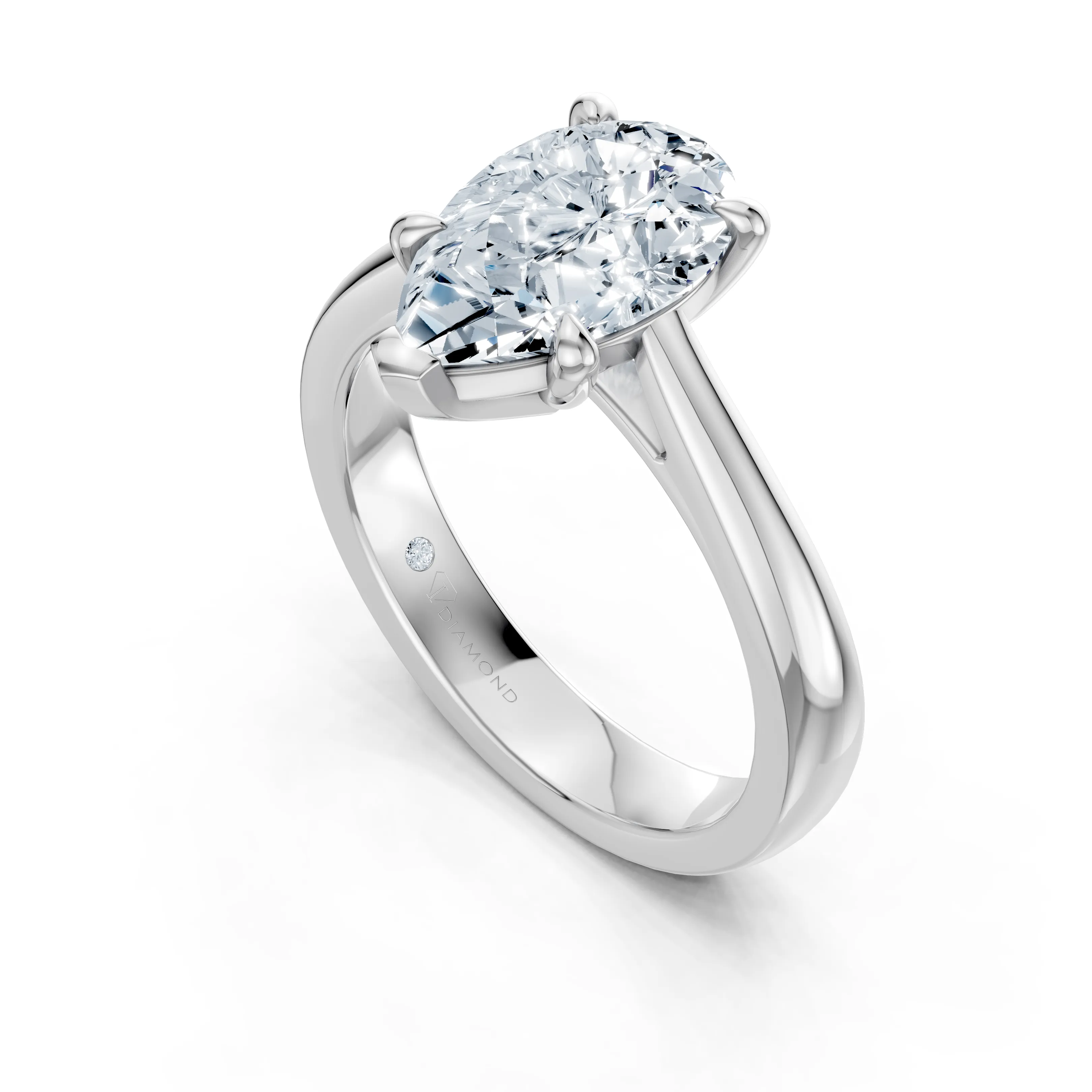 lyris pear solitaire ring - gallery - 5