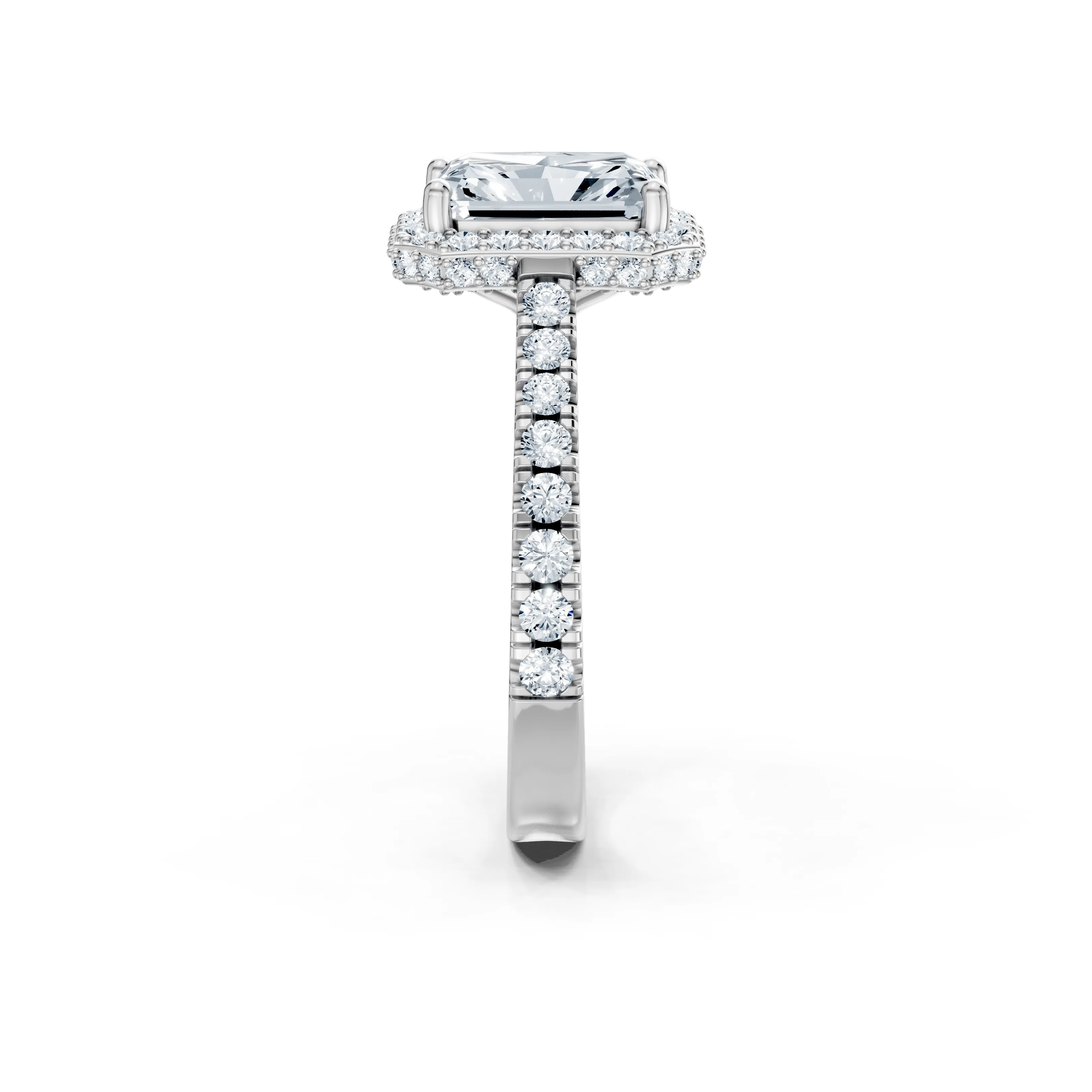 calysta radiant hidden halo pave ring - gallery - 4