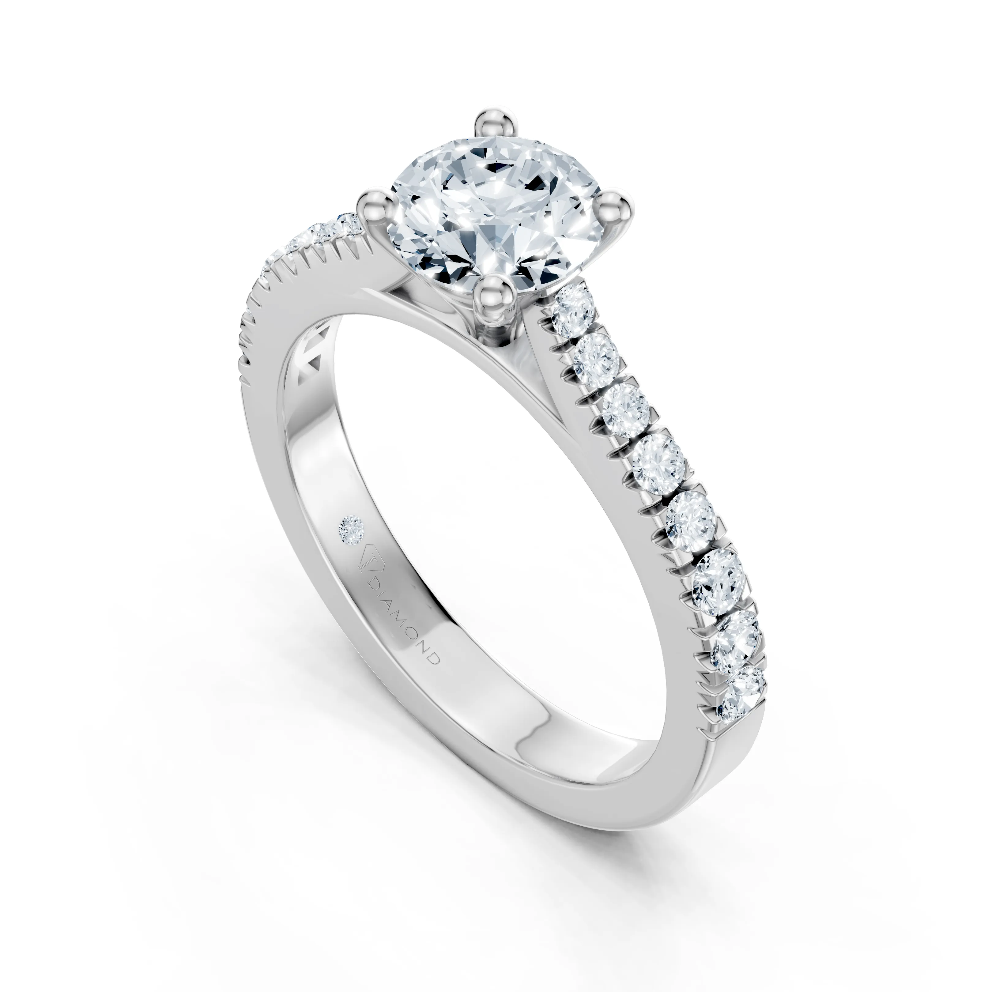 celeste round pave solitaire - gallery - 5