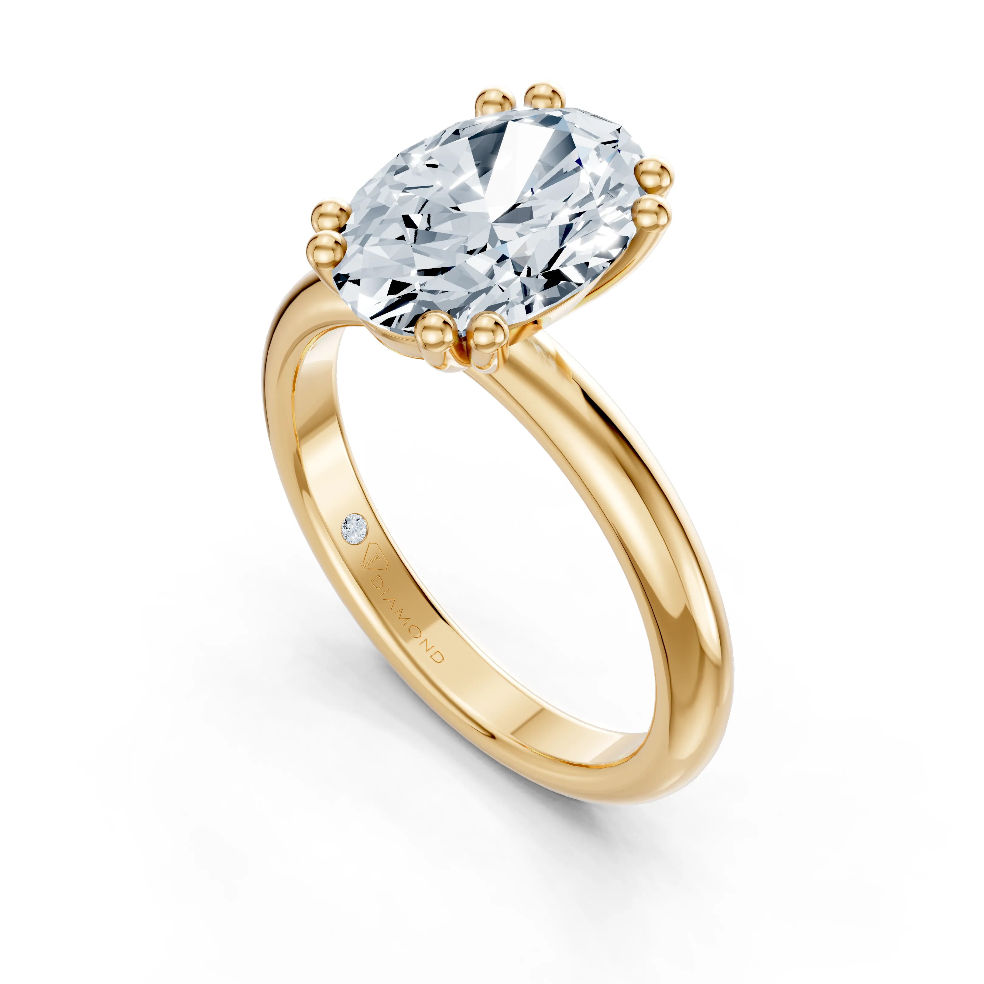 aurora oval solitaire - gallery - 5