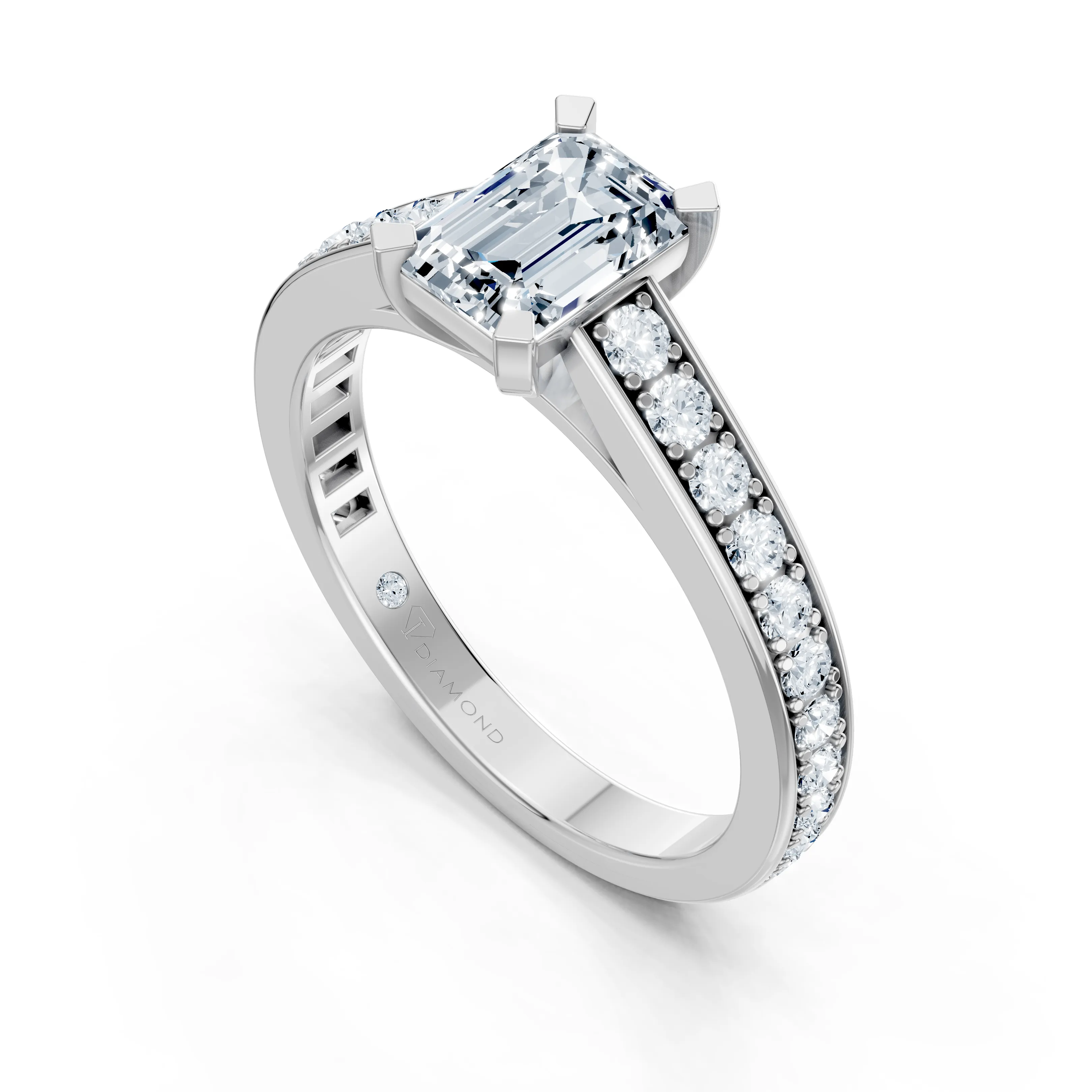 radiant quatre pave solitaire - gallery - 5