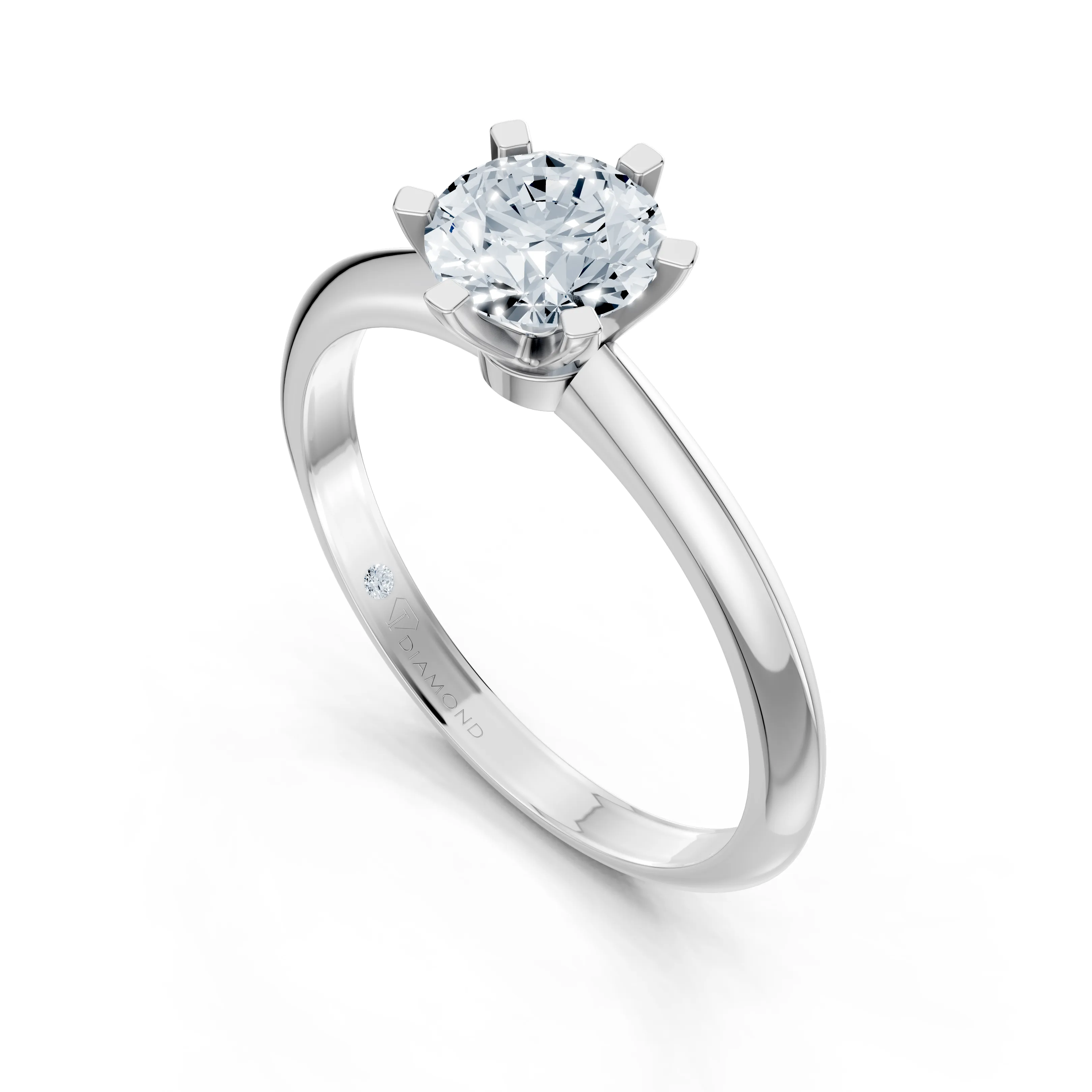 eclipse round 6 prong solitaire ring - gallery - 5