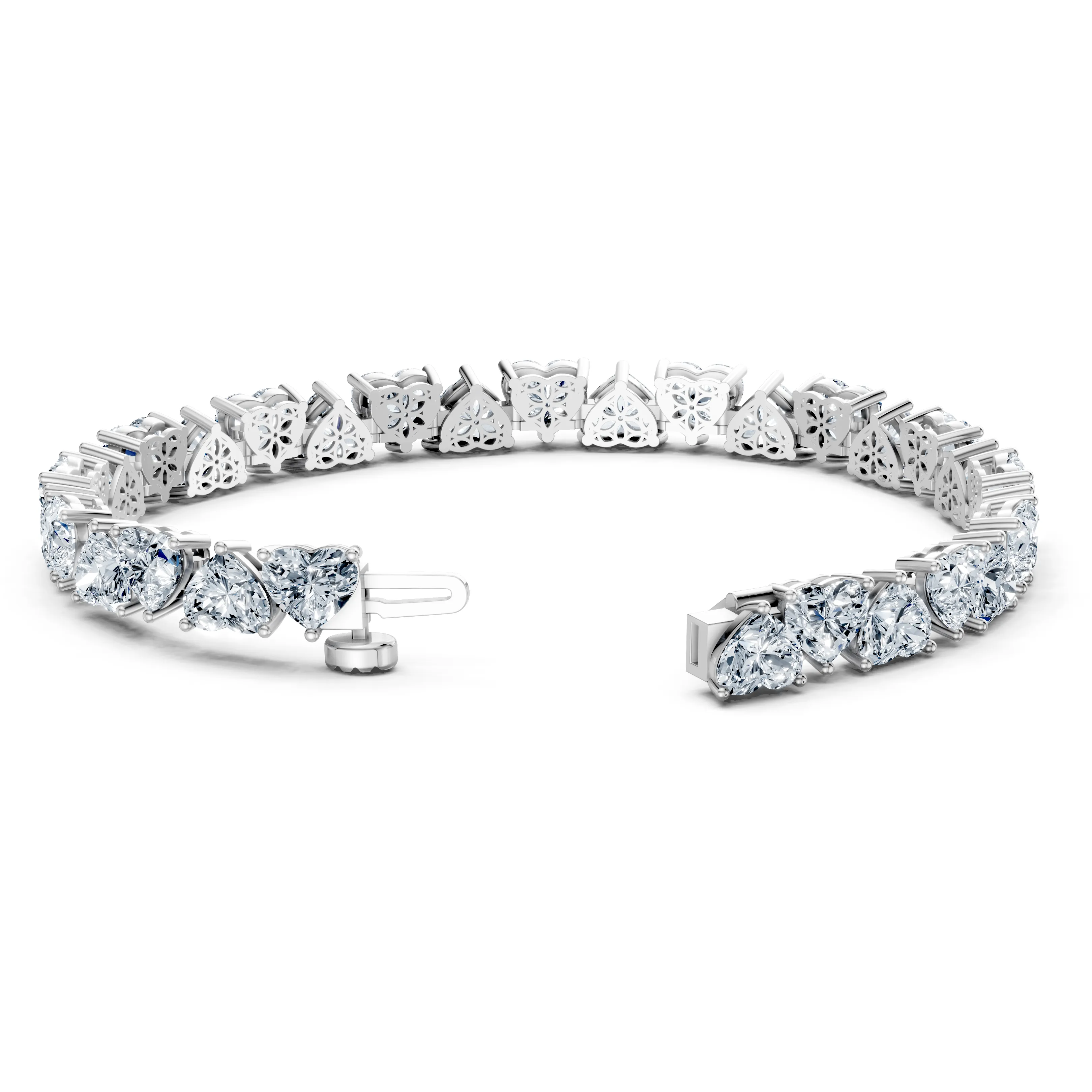16 carat hearts tennis bracelet - gallery - 5