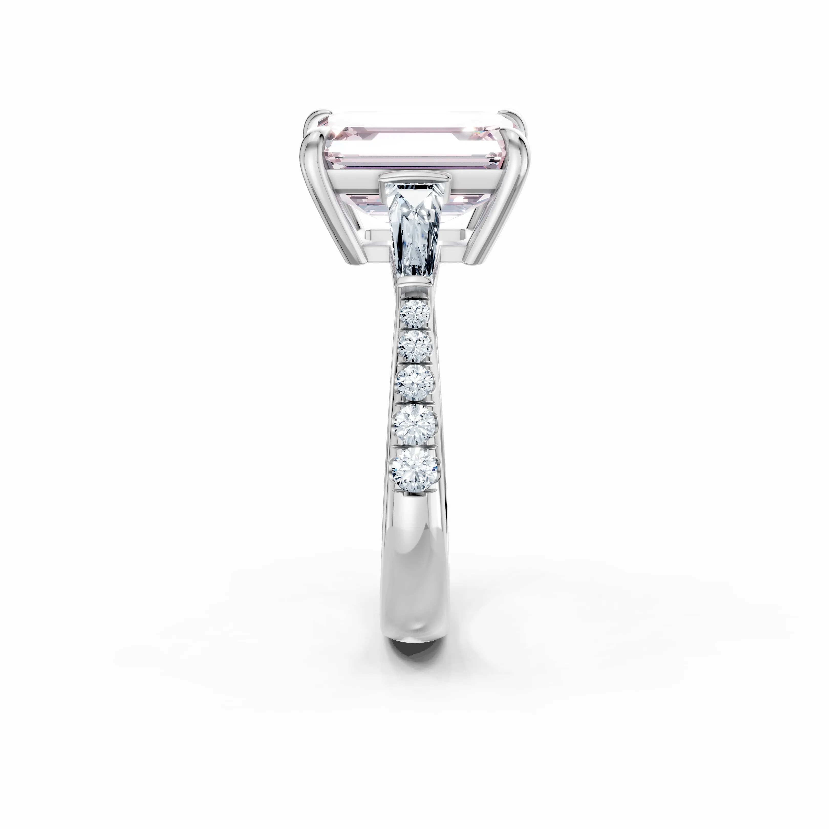 blush axis trio solitaire ring - gallery - 3