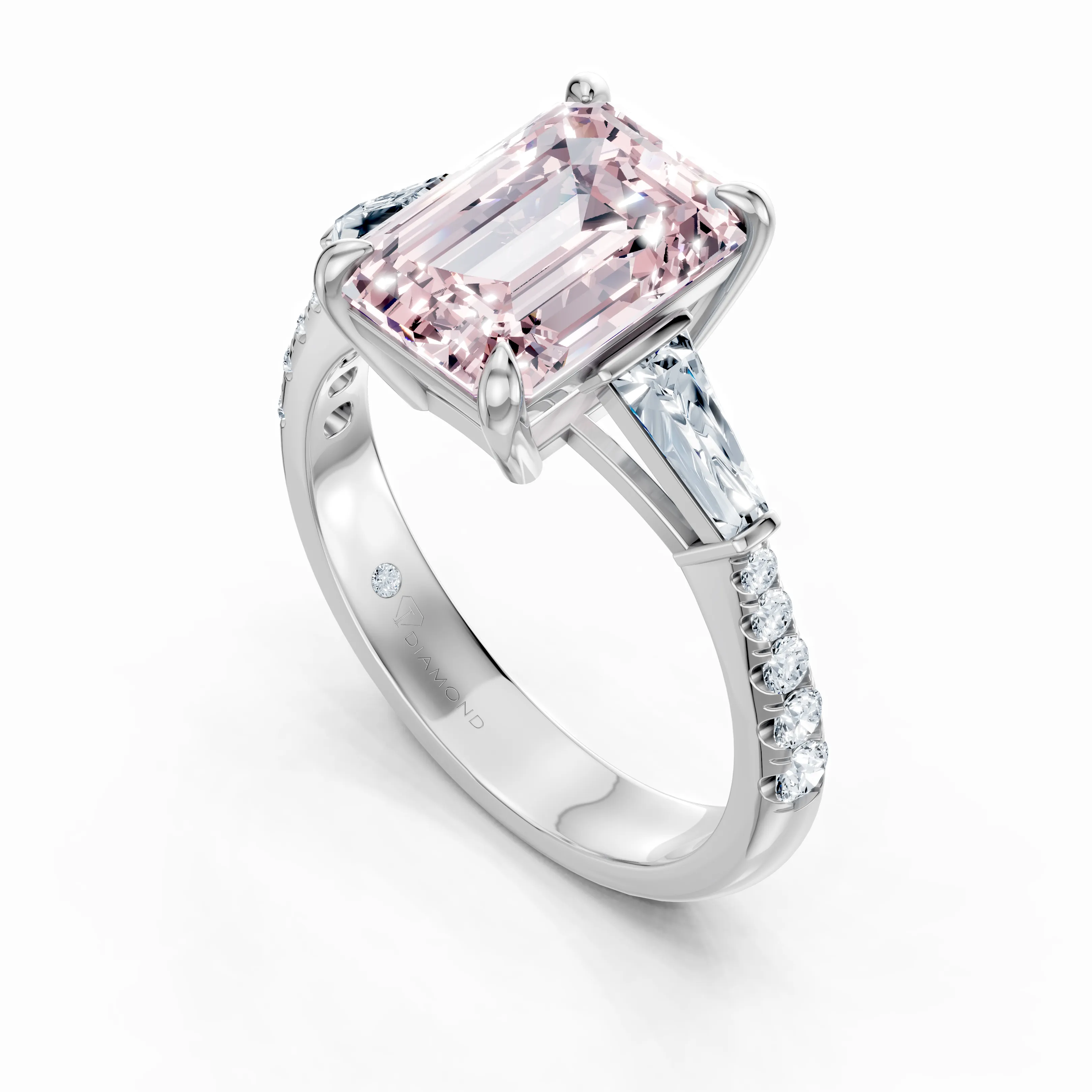 blush axis trio solitaire ring - gallery - 4