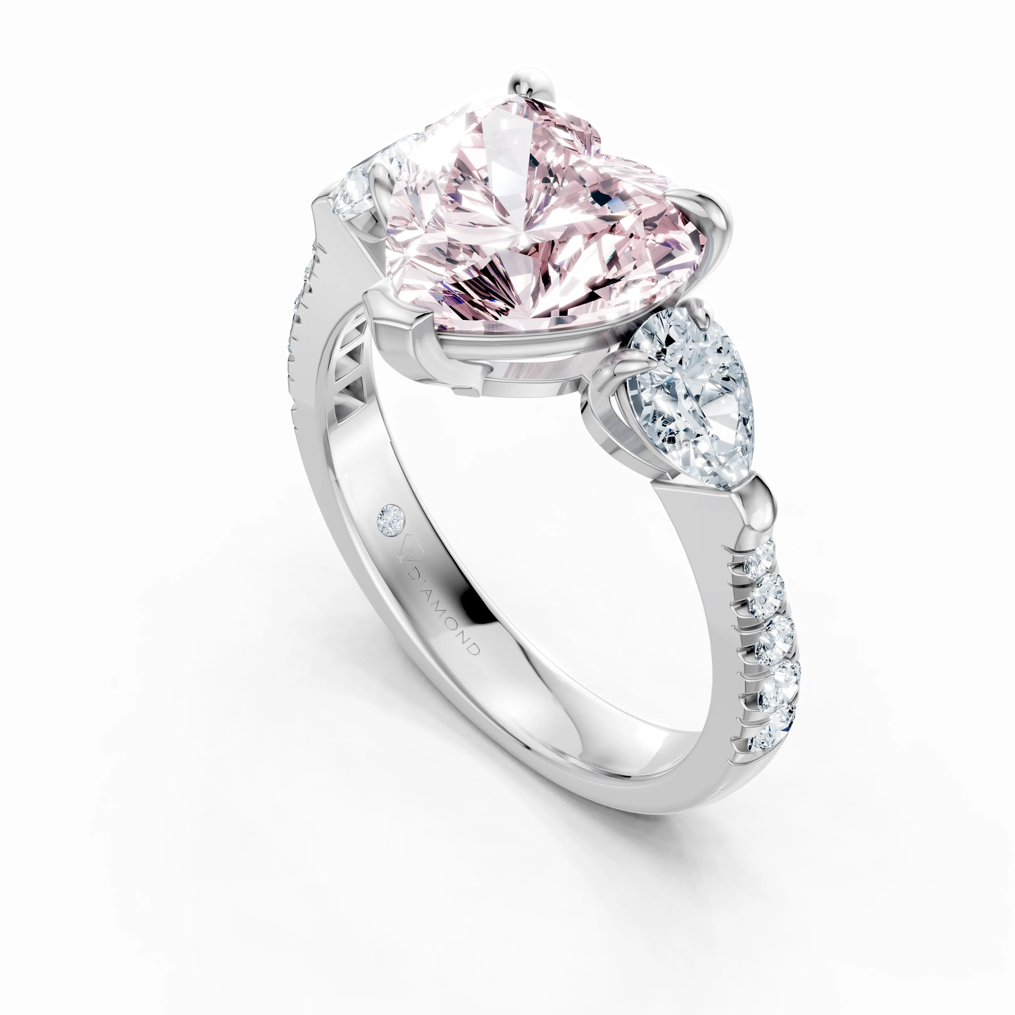 amoura rose heart trio ring - gallery - 4