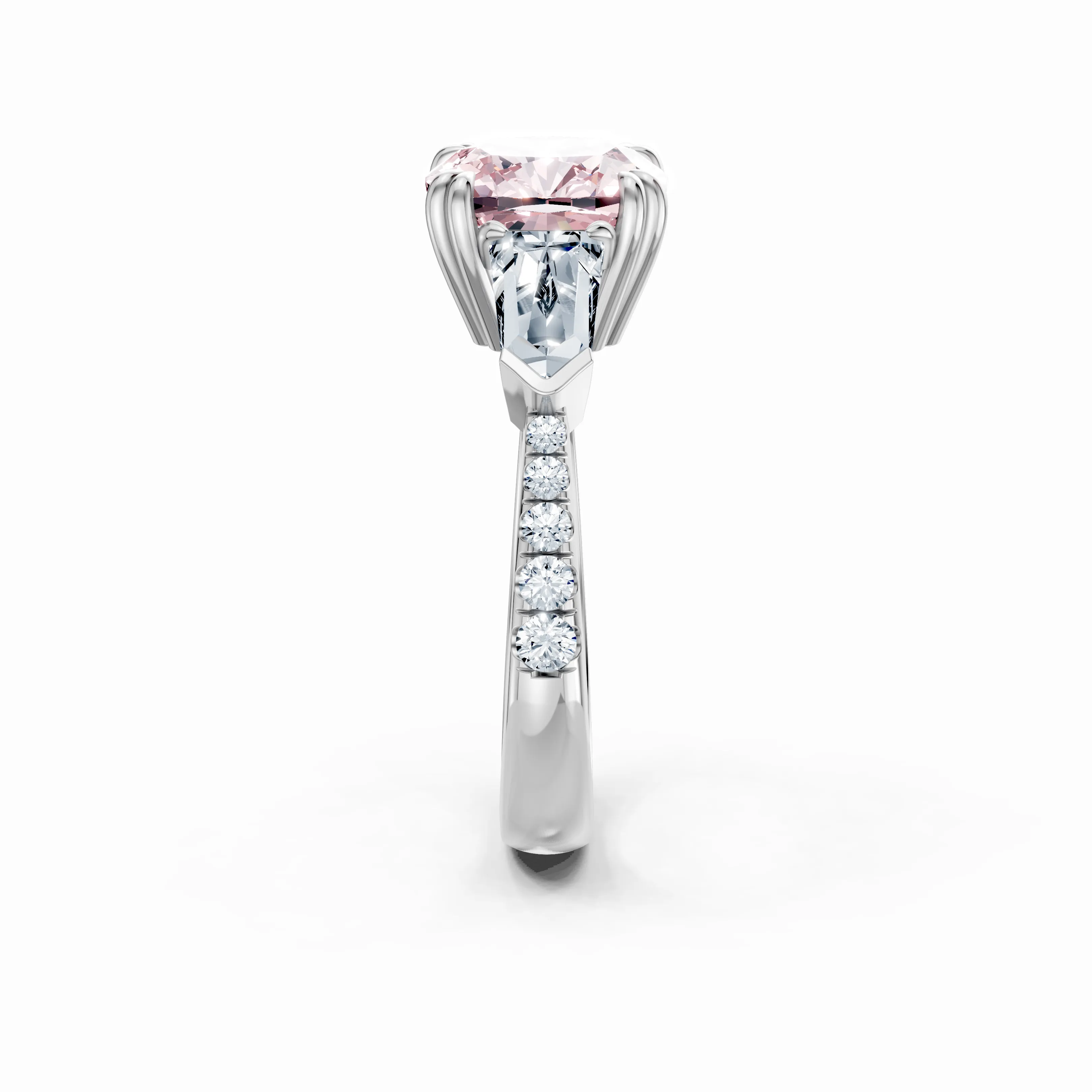 aurielle rose cushion trio ring - gallery - 3