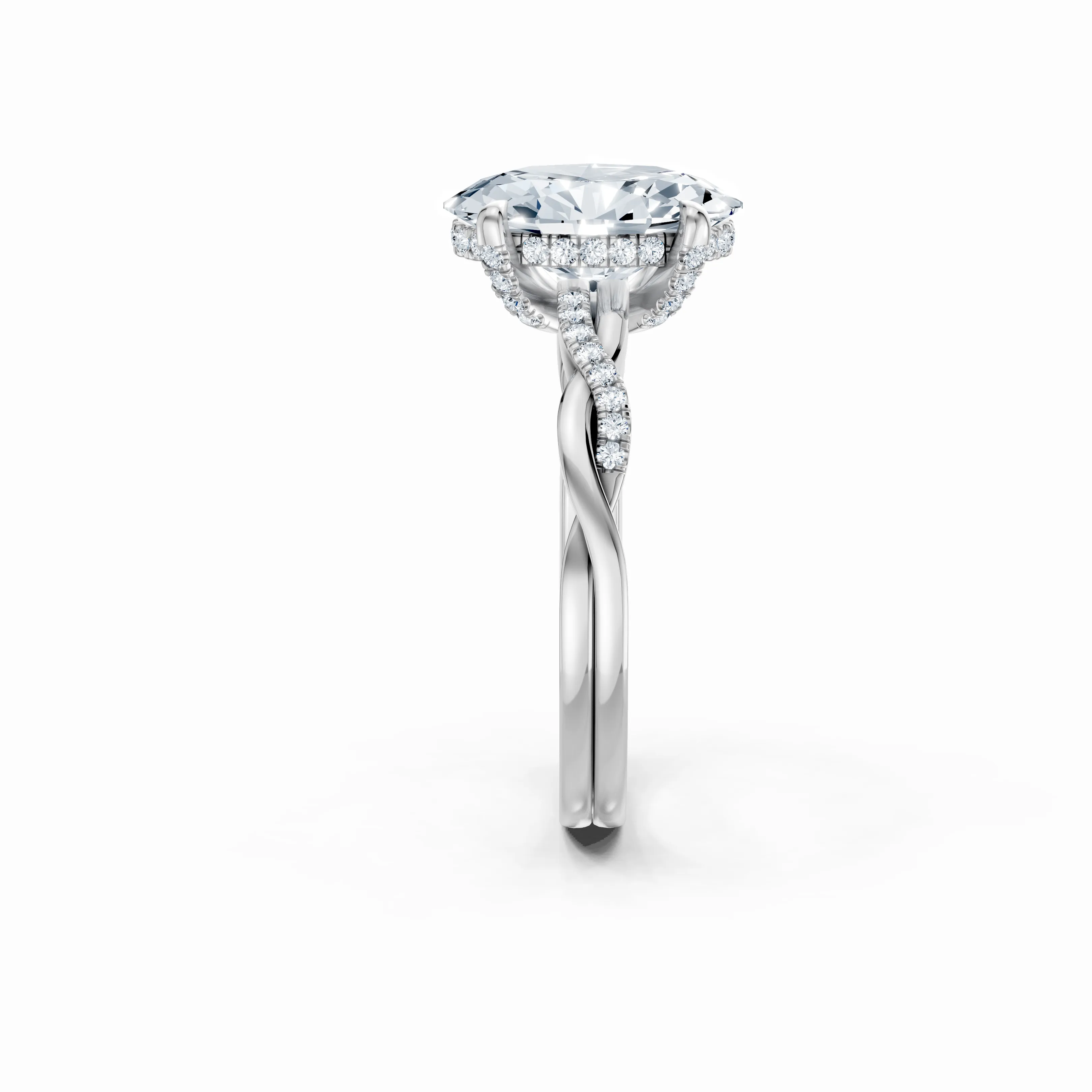 liora oval twisted halo ring - gallery - 3