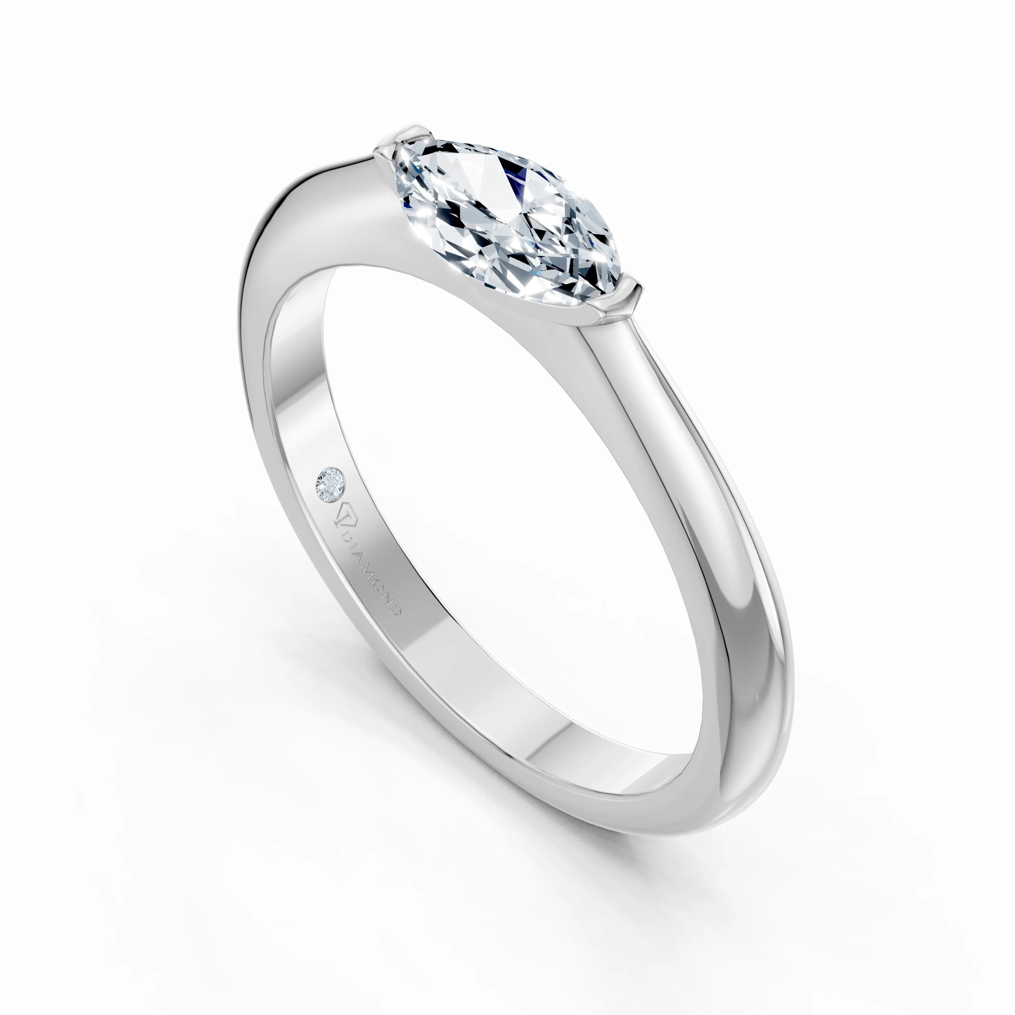 solara marquise solitaire ring - gallery - 4