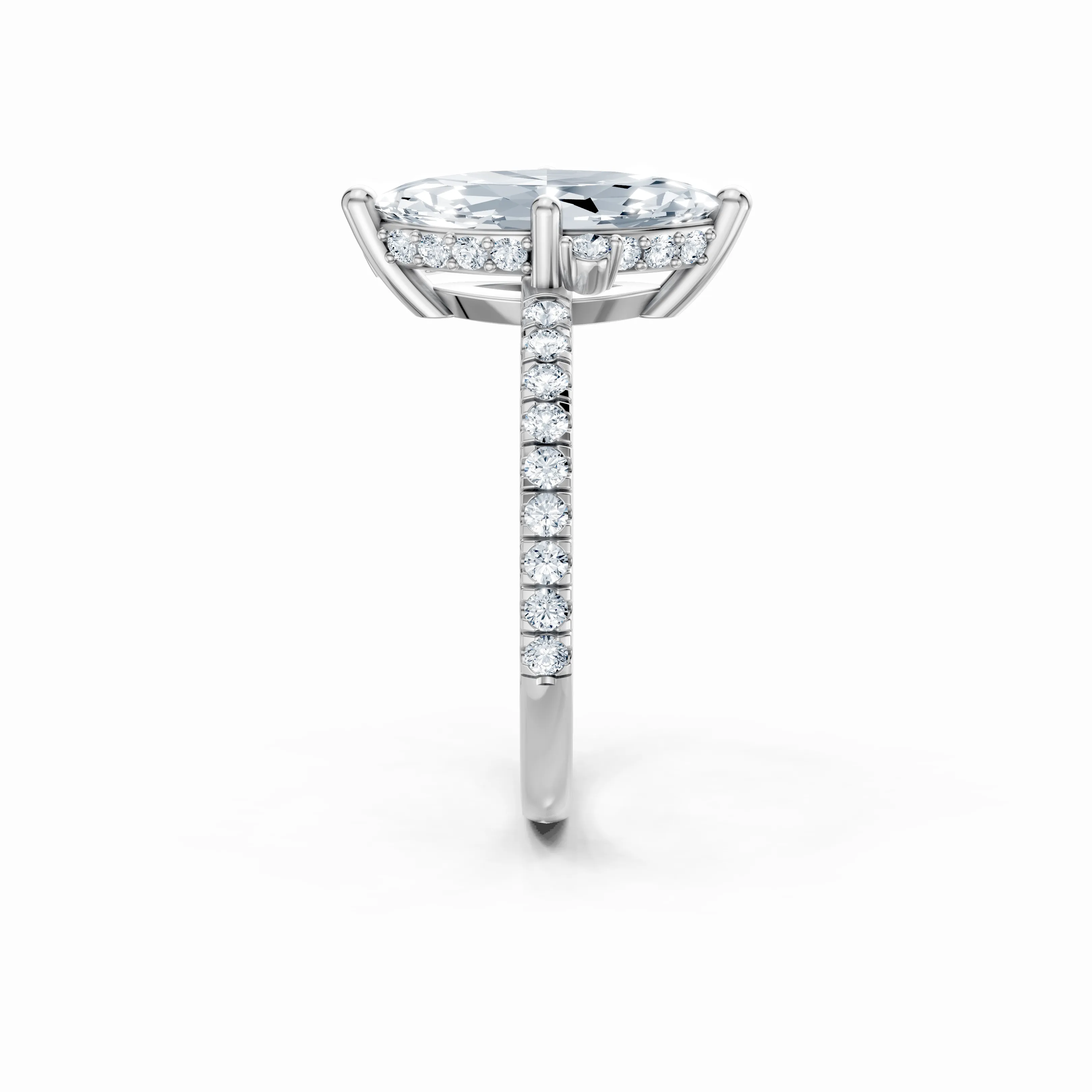 solara marquise halo pave ring - gallery - 3