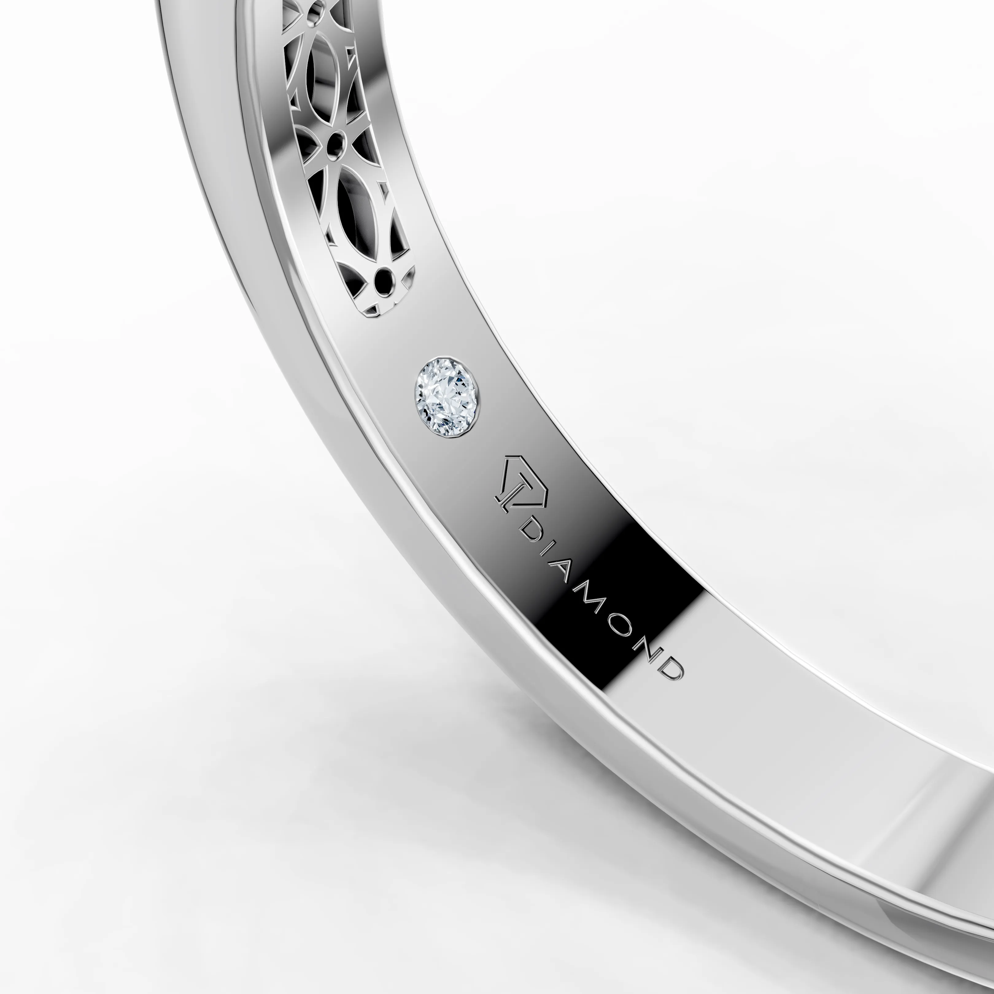 regalia oval triple halo ring - gallery - 5