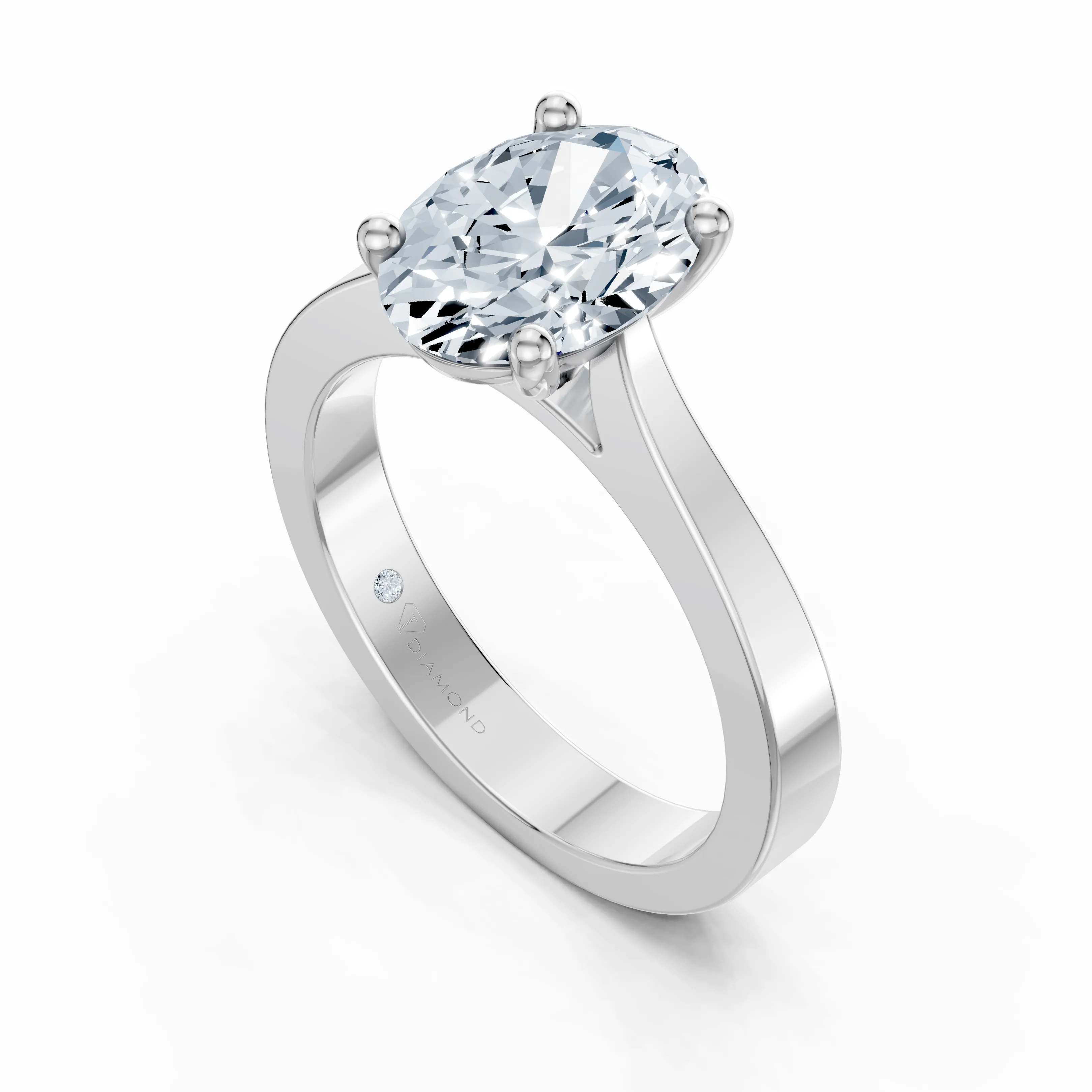 celeste oval solitaire ring - gallery - 6