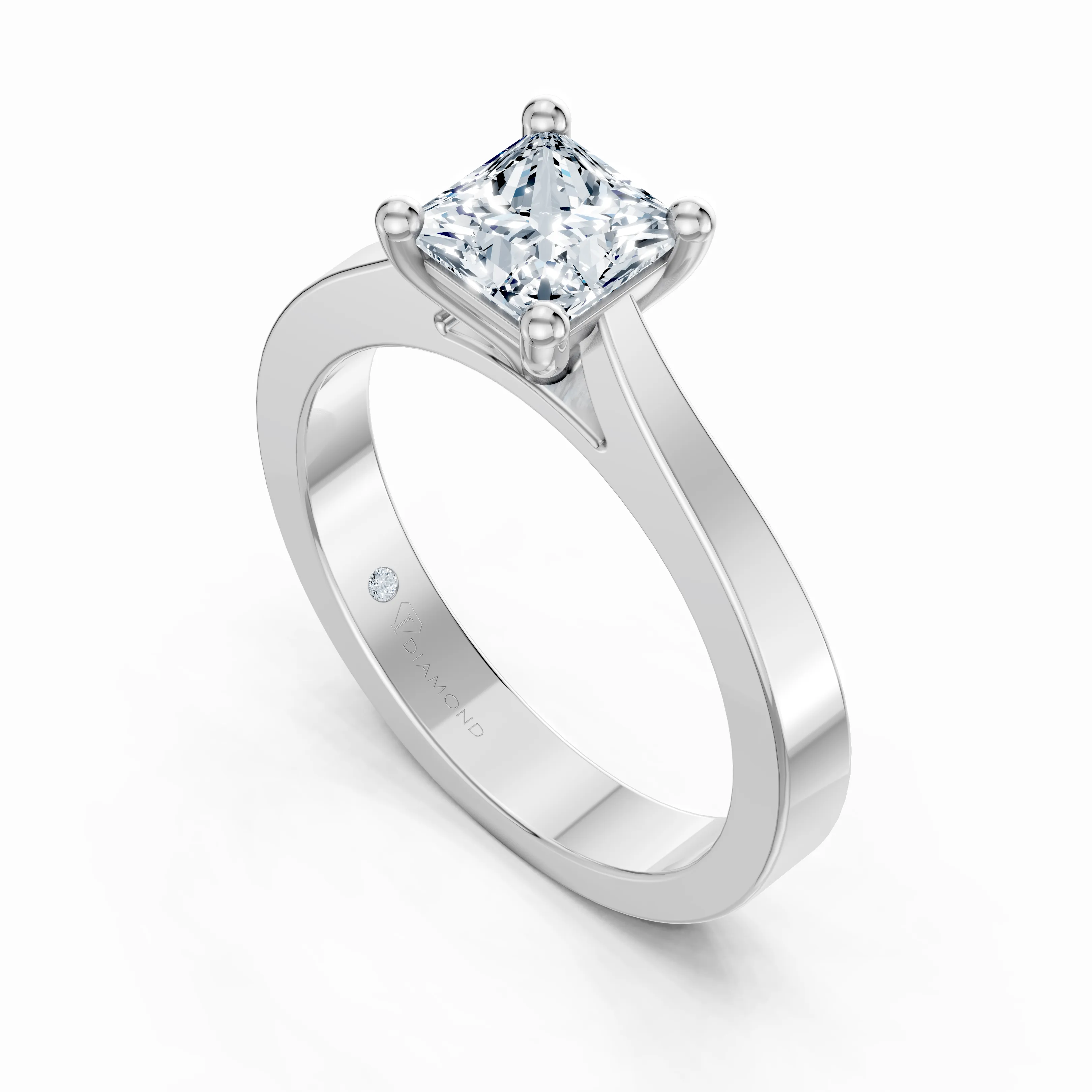 aria princess solitaire ring - gallery - 4